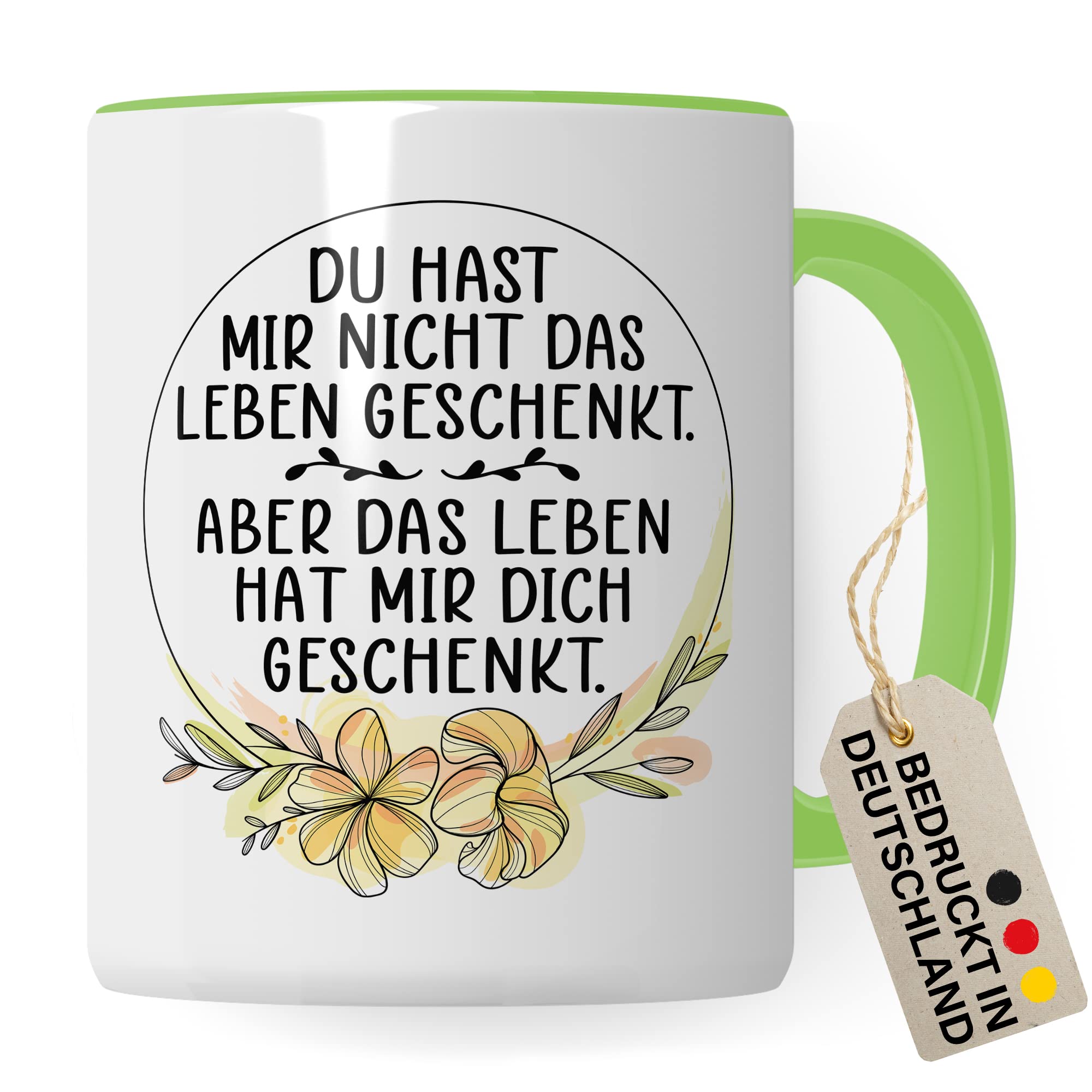 Tasse Pflegemama Geschenk, Das Leben hat mir dich geschenkt Geschenkidee Pflegemutter Tasse mit Spruch Kaffee-Becher Kaffeetasse Stiefmutter Ziehmutter Ersatzmama