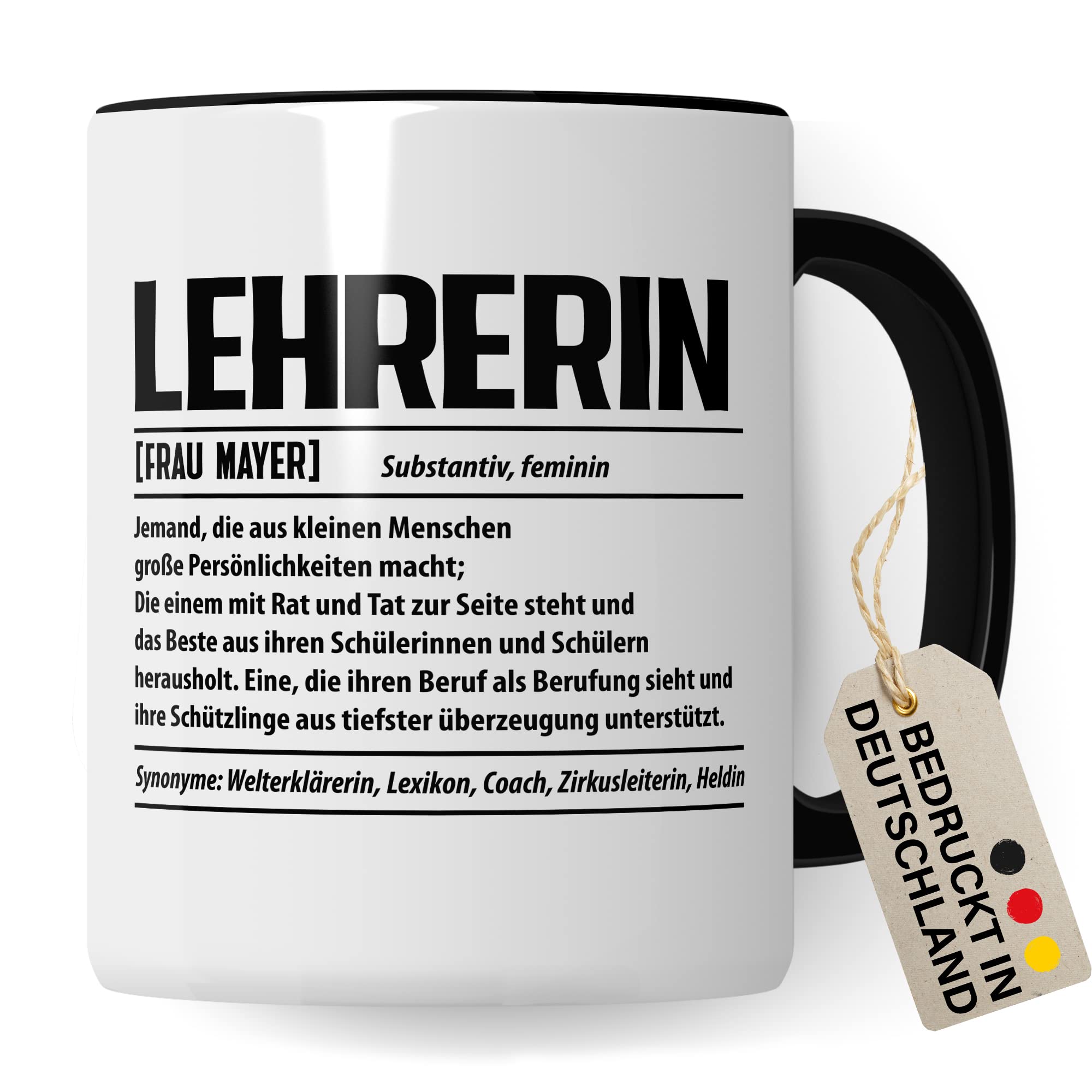 Lehrer Tasse personalisiert, Geschenk für Lehrer lustig eigener Name Definition Geschenkidee Beruf Abschied abschiedsgeschenk Kaffee-Becher