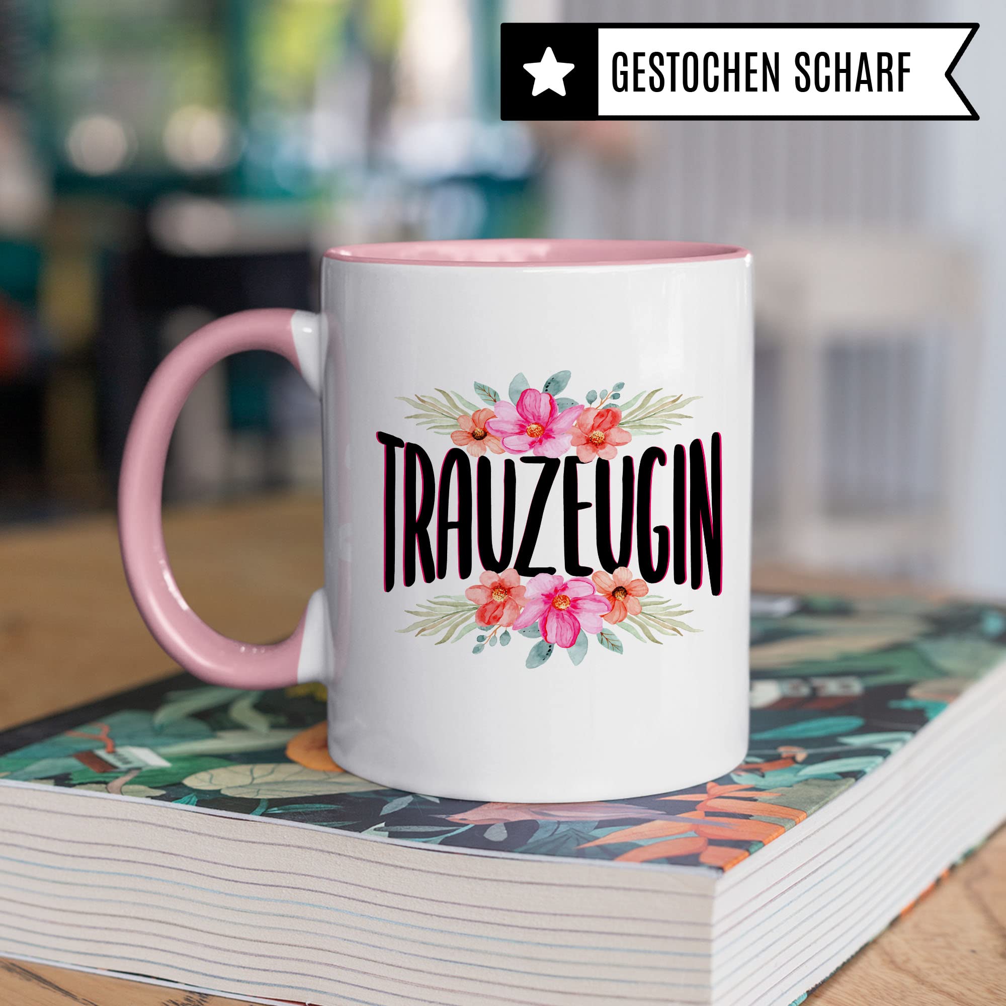 Trauzeugin fragen Tasse Geschenk Trauzeugin süßes Trauzeugin-Motiv schöne Geschenkidee Kaffeetasse Teebecher Hochzeit