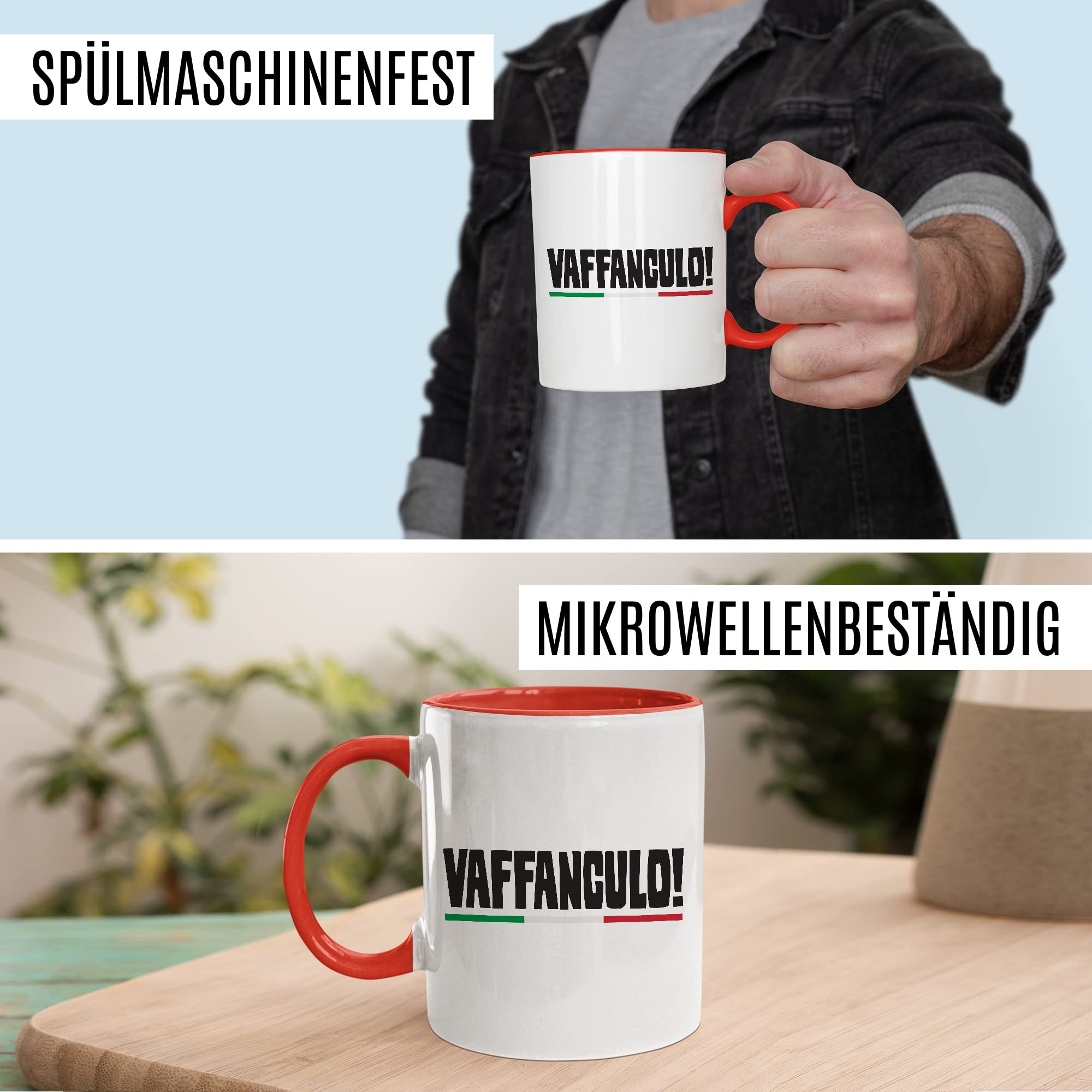 Vaffanculo Tasse lustige Kaffeetasse mit Spruch italienisch Kaffee-Becher Italienern Witz Vaffanculo Geschenkidee Italiener Italienerin Geschenk Italien italienisch Sarkasmus Schimpfwort Beleidigung Sprache