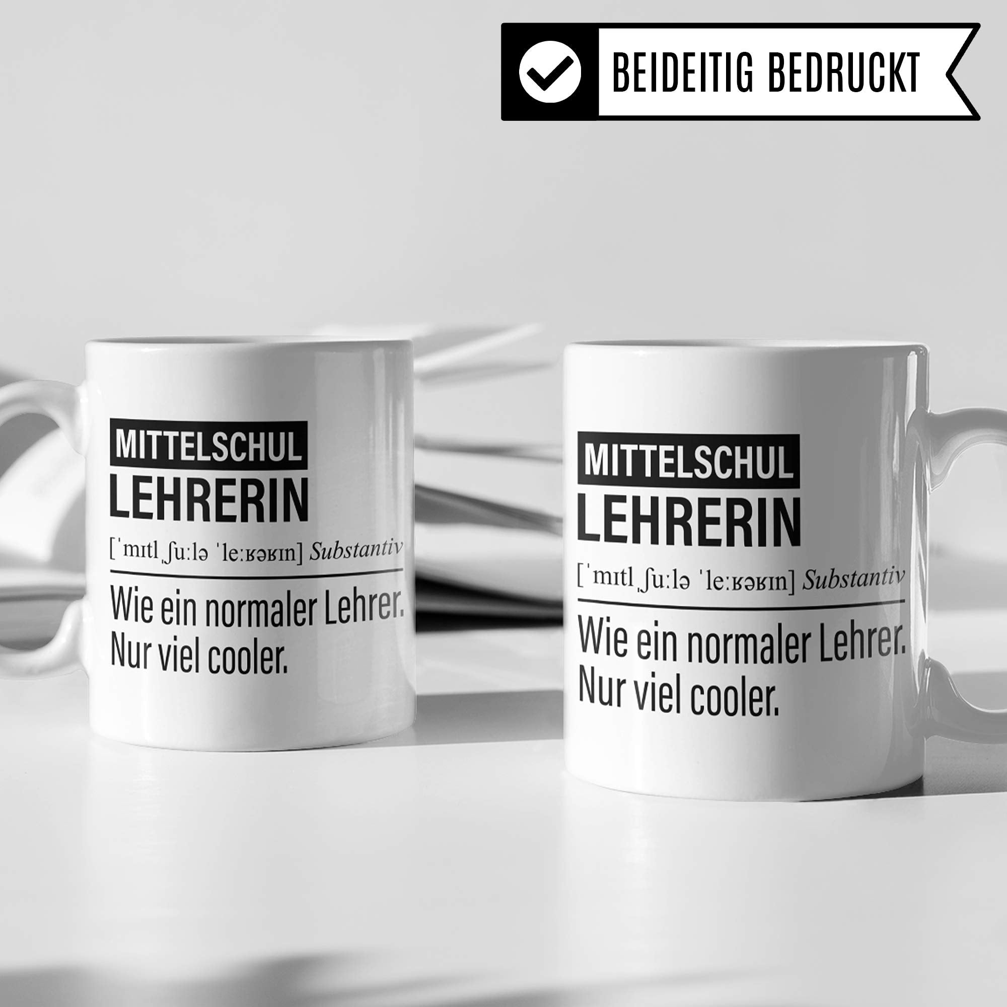 Mittelschullehrerin Tasse, Geschenk für Mittelschule Lehrer, Kaffeetasse Geschenkidee Lehrer lustig, Kaffeebecher Lehramt Schule Hauptschule Unterricht Witz