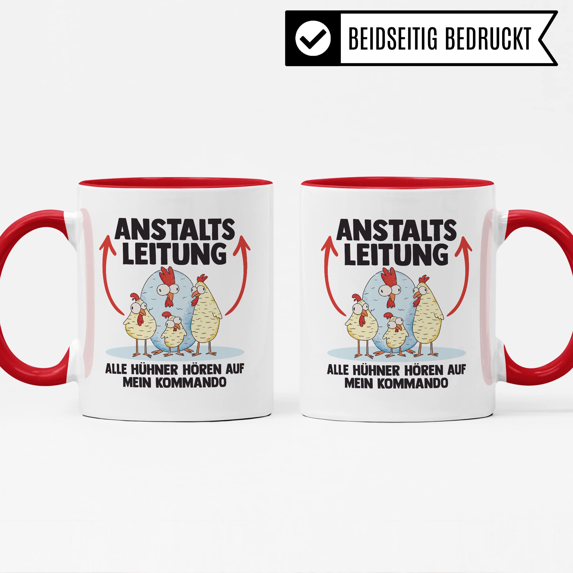 Hühner Tasse Huhn Kaffeetasse Anstaltsleitung Kaffee-Becher Hühnerhalter Geschenk Hühnerbesitzer Geschenkidee Lustig Humor Spruch