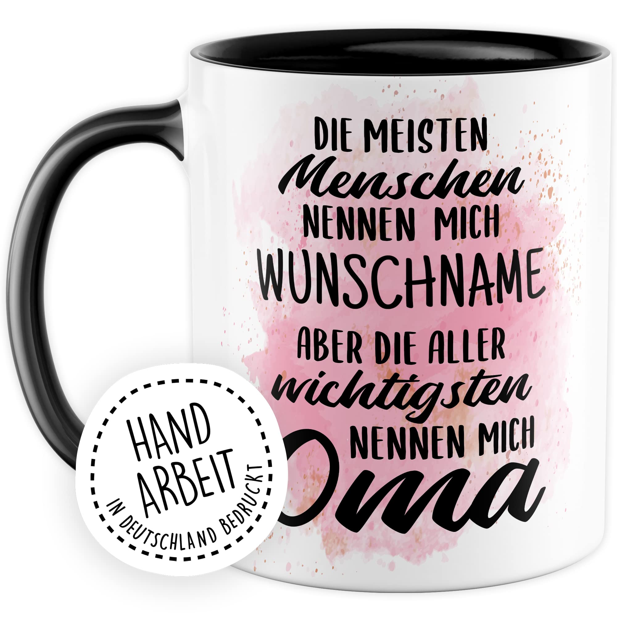 Oma Tasse personalisiert mit Name - Die wichtigsten Menschen nennen mich Oma Geschenk personalisieren - Großmutter Geschenkidee von Enkel & Enkelin Kaffee-Becher personalisierbar