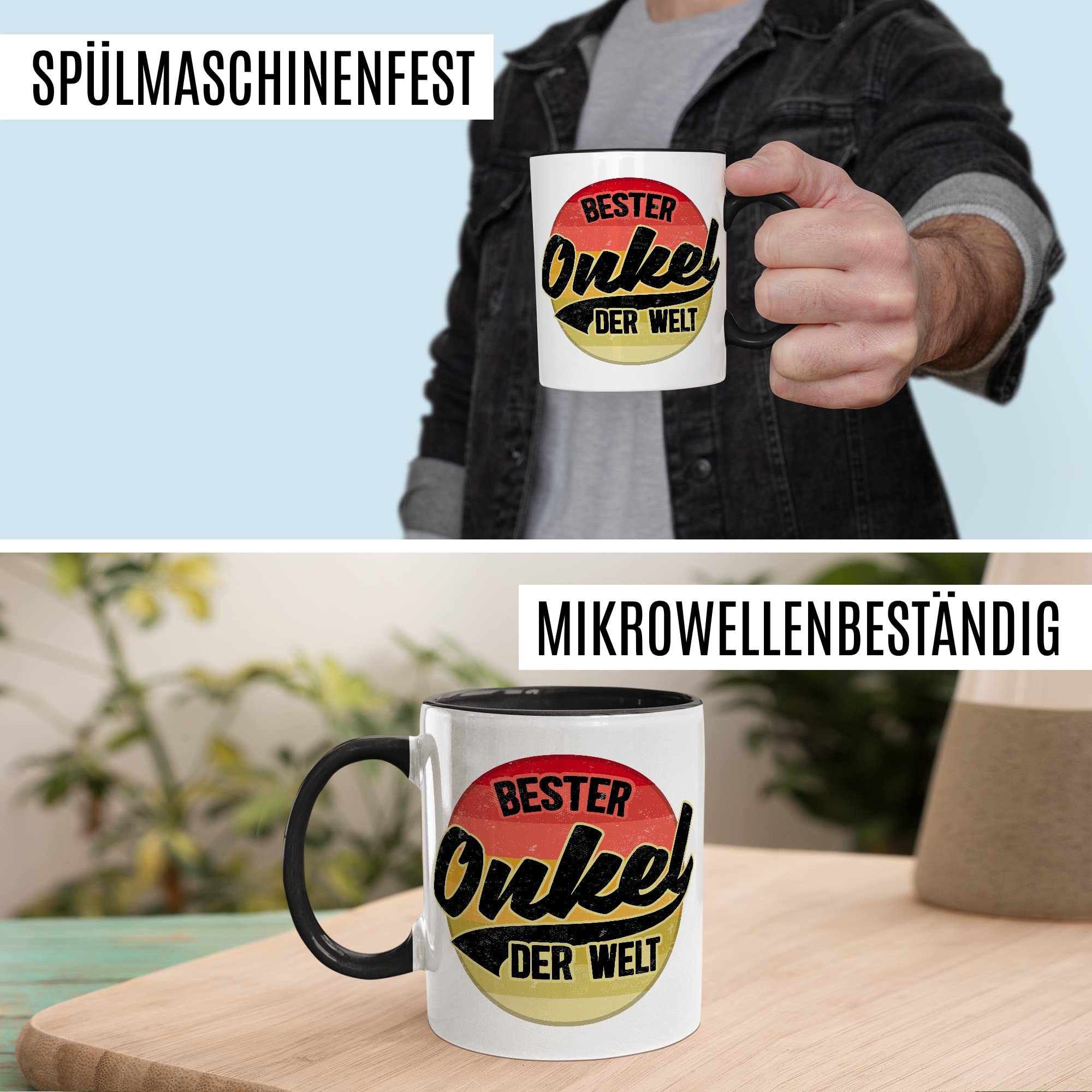 Onkel Tasse Geschenk lustig Bruder Kaffeetasse Nichte Kaffee-Becher Neffe Geschenkidee Familie Humor Geschwister Patenonkel Pate Patenkind Bester Onkel der Welt Spruch