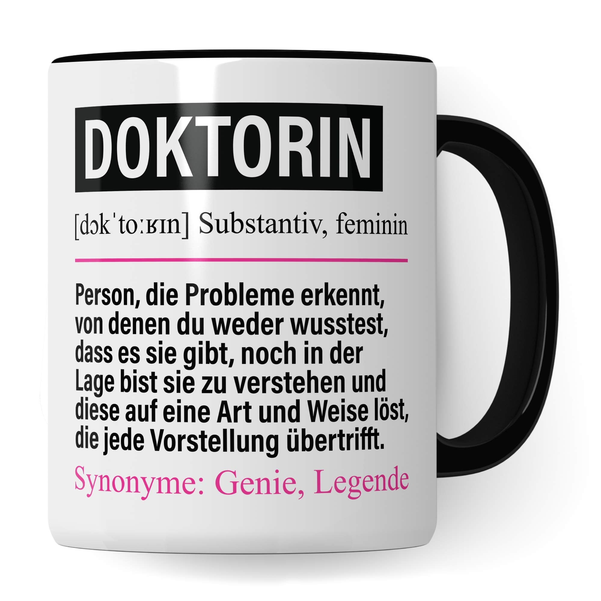 Pagma Druck Tasse Doktorin lustig, Doktorin Geschenk, Spruch Doktorand Doktortitel Kaffeebecher Geschenkidee, Kaffeetasse Beruf Doktorarbeit Promotion Promovieren Teetasse Dissertation Becher