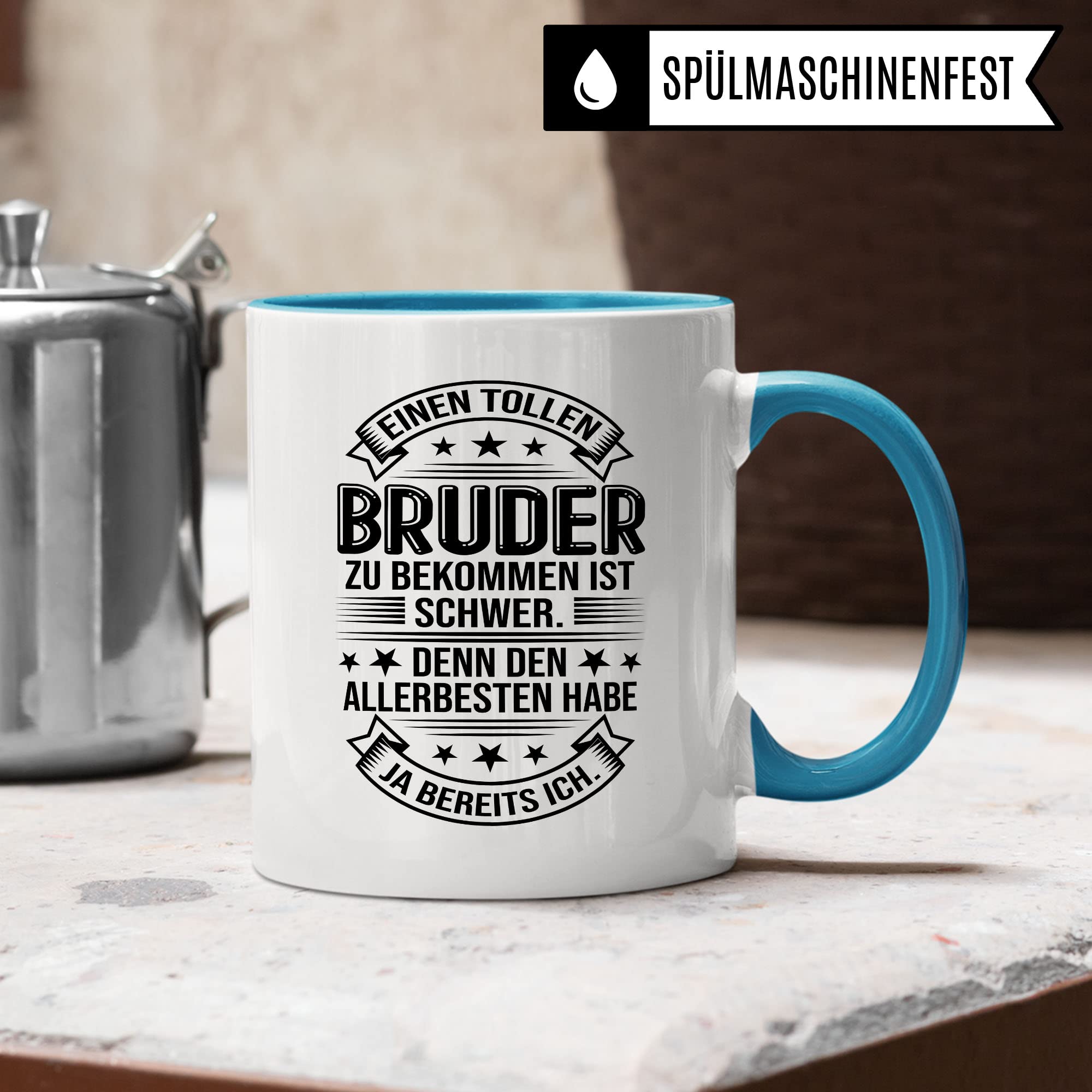 Toller Bruder Tasse Geschwister Kaffeetasse Brüder Geschenk Bruderherz Kaffee-Becher Schwester Geschenkidee Berster Bruder Motiv Geschwisterliebe