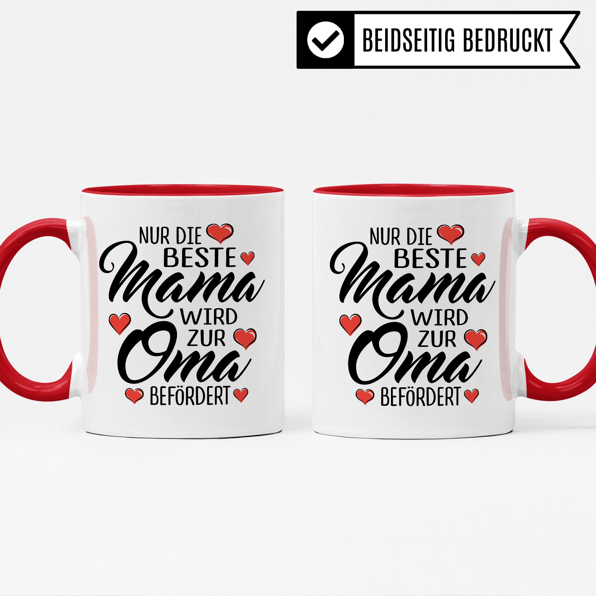 Oma Tasse mit Spruch, Nur die beste Mama wird zur Oma befördert, Geschenk Großmutter, Baby Ankündigung Reveal Geschenkidee Kaffeetasse Enkel