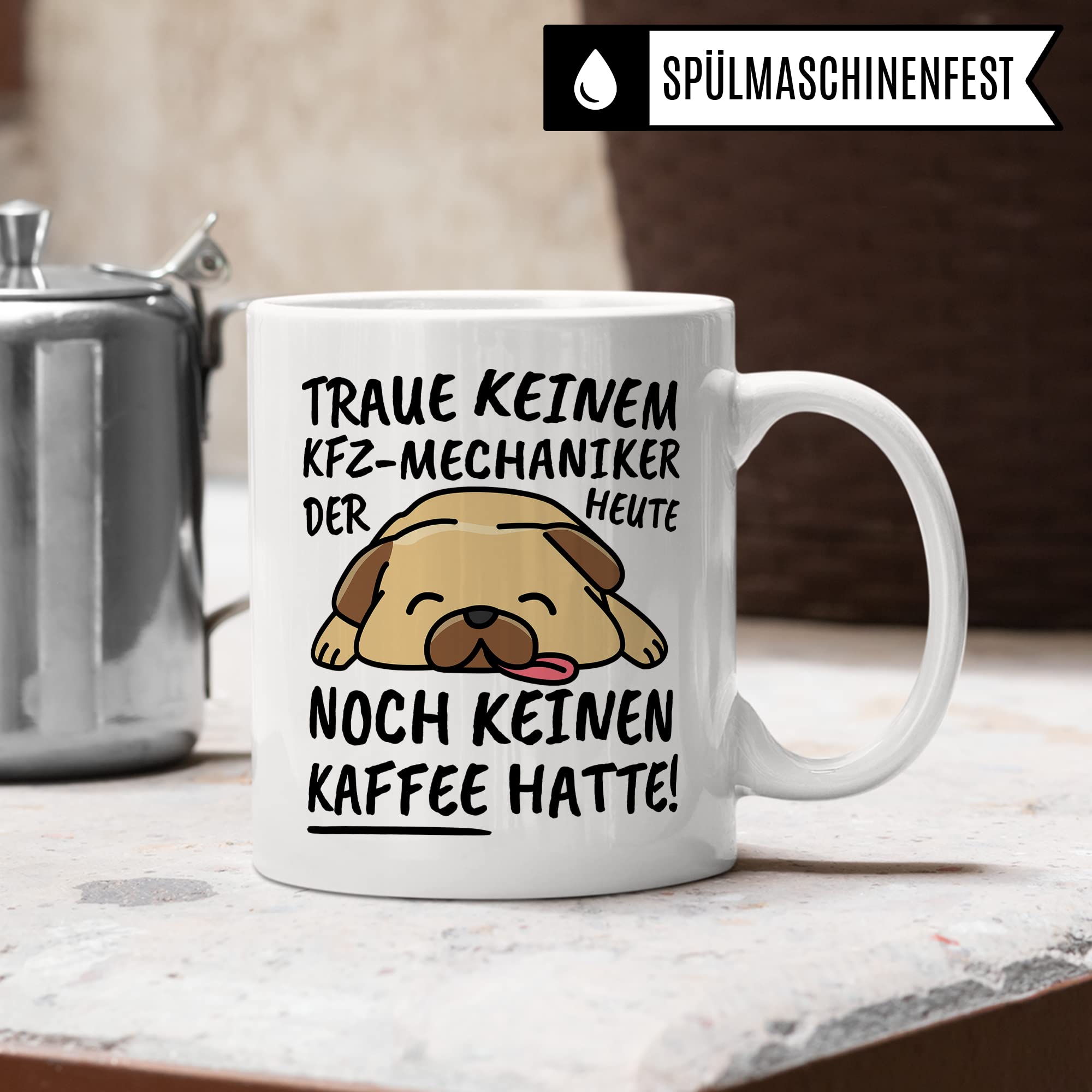 Tasse KFZ-Mechaniker lustig KFZ-Mechaniker Geschenk Beruf Spruch Kaffeebecher KFZ-Mechaniker Geschenkidee Automechaniker Monteur KFZ-Mechatroniker Kaffee-Tasse Teetasse Becher