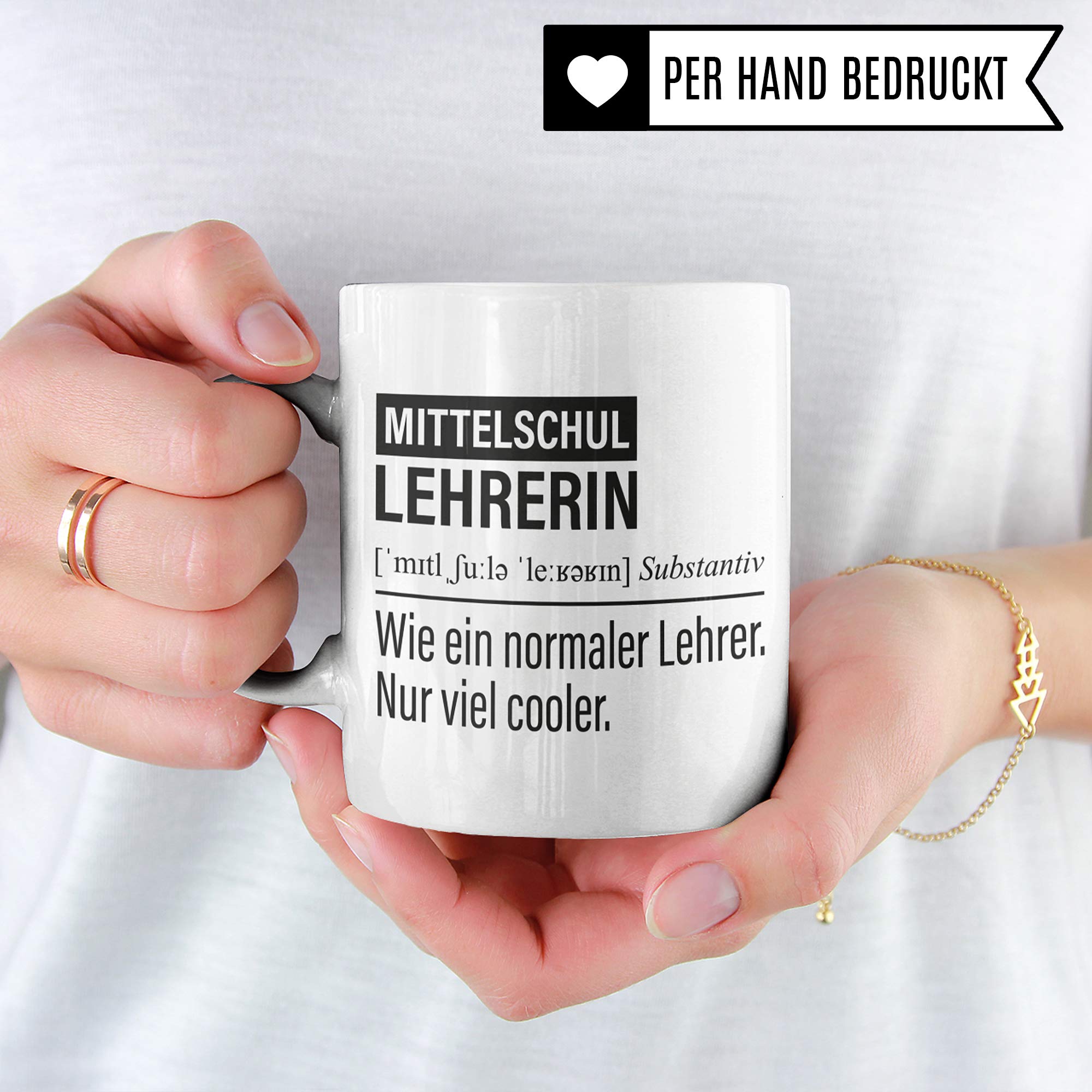 Mittelschullehrerin Tasse, Geschenk für Mittelschule Lehrer, Kaffeetasse Geschenkidee Lehrer lustig, Kaffeebecher Lehramt Schule Hauptschule Unterricht Witz