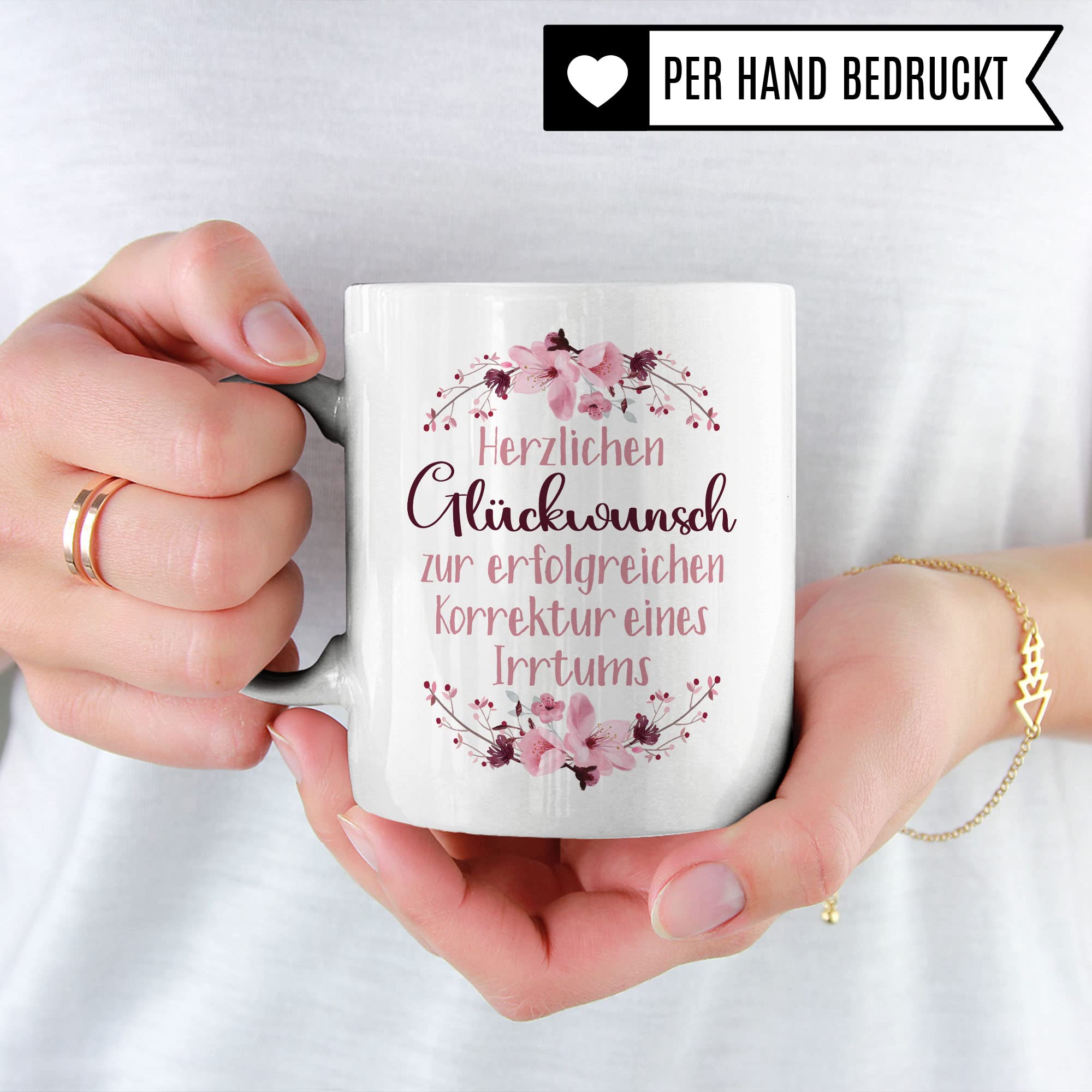 Scheidung Tasse, Herzlichen Glückwunsch zur erfolgreichen Korrektur eines Irrtums, Scheidung Trennung Spruch lustig Motiv Geschenkidee Kaffeetasse divorce Kaffee-Becher