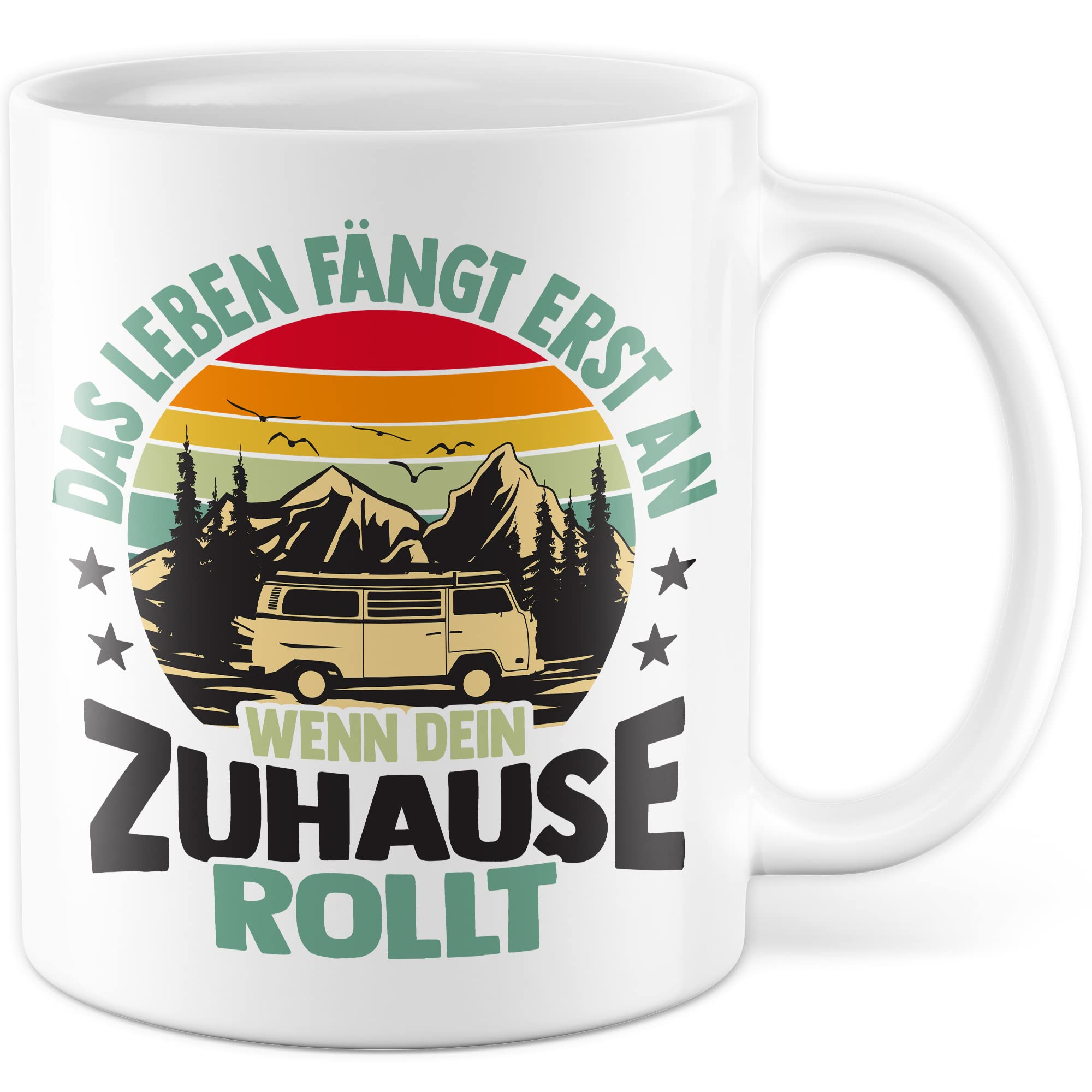Wohnmobil Tasse Wohnwagen Kaffeetasse Camping Geschenk Camper Kaffee-Becher Geschenkidee Outdoorfans Camperin Campingvan Campingwagen Campingplatz Zelten