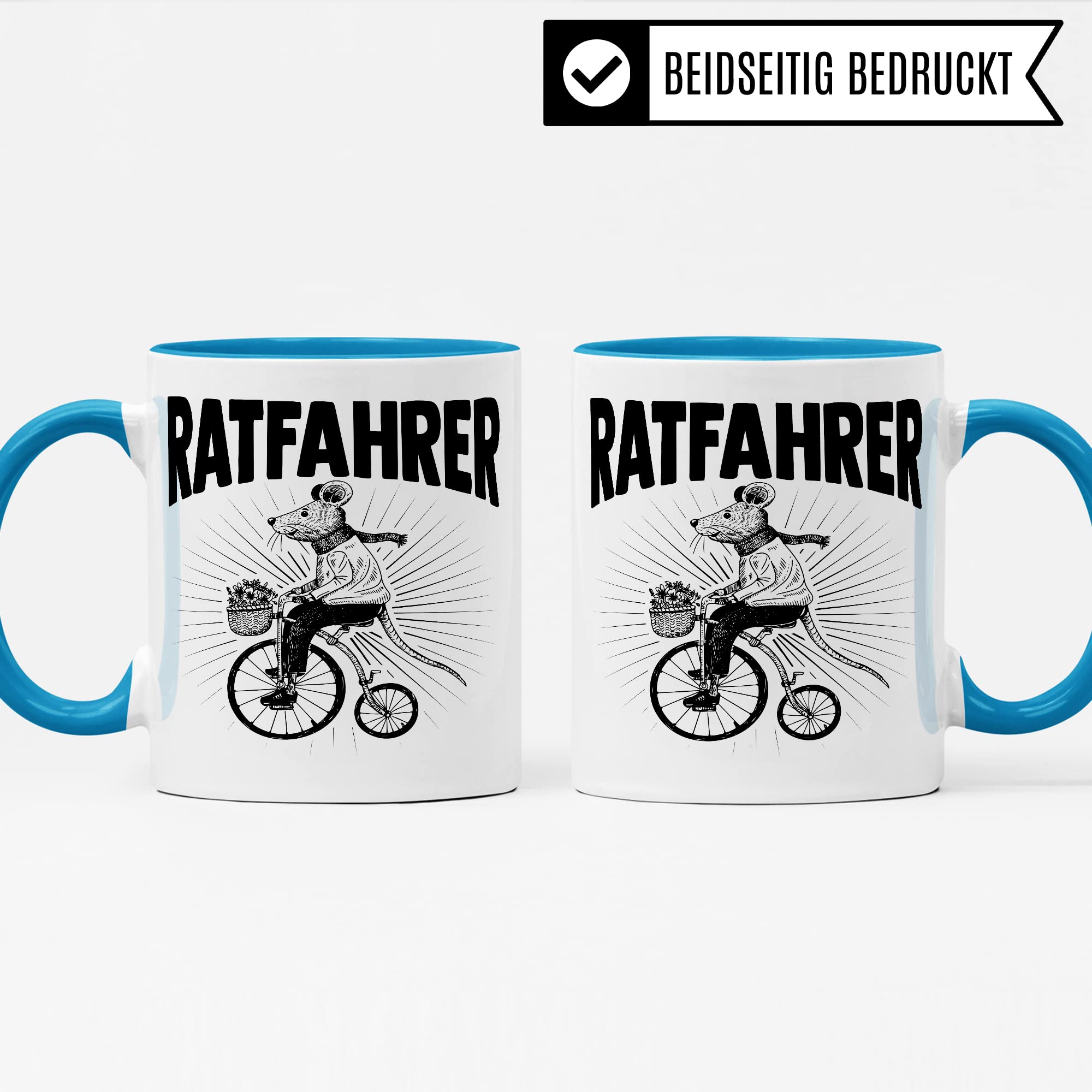 Ratfahrer Tasse Fahrrad Kaffeetasse Ratte Kaffee-becher Fahrradliebe Bike lustig Geschenk Fahrradfahren Geschenkidee Motiv Biker