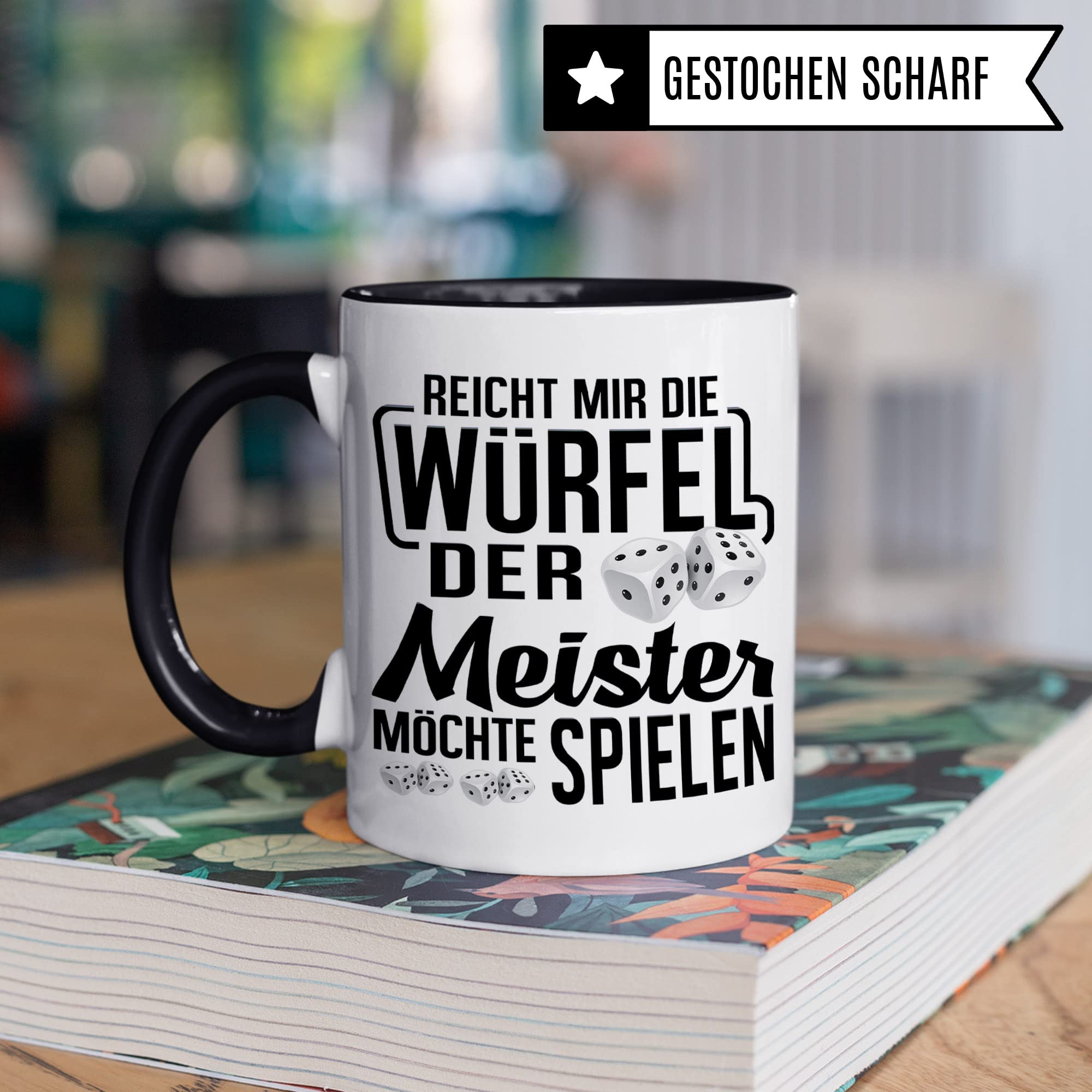 Würfel Tasse - Brettspiel RPG Rollenspiel lustiger Spruch - Kaffeetasse Fantasy Pen & Paper Tabletop D20 Motiv - Spieleabend Dungeon Kaffee-Becher