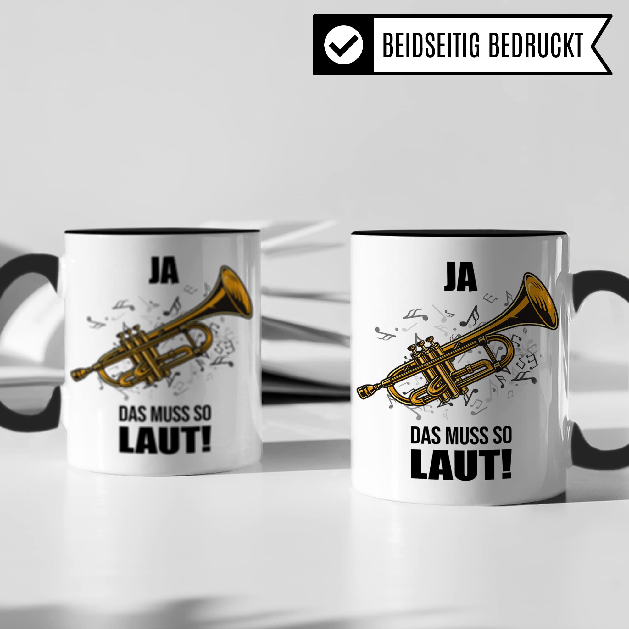 Trompete Tasse - Musik Geschenk für Trompeter - Kaffeetasse Musiker Trompetenspieler - Instrument Geschenkideen Becher Blechbläser Spruch Kaffeebecher