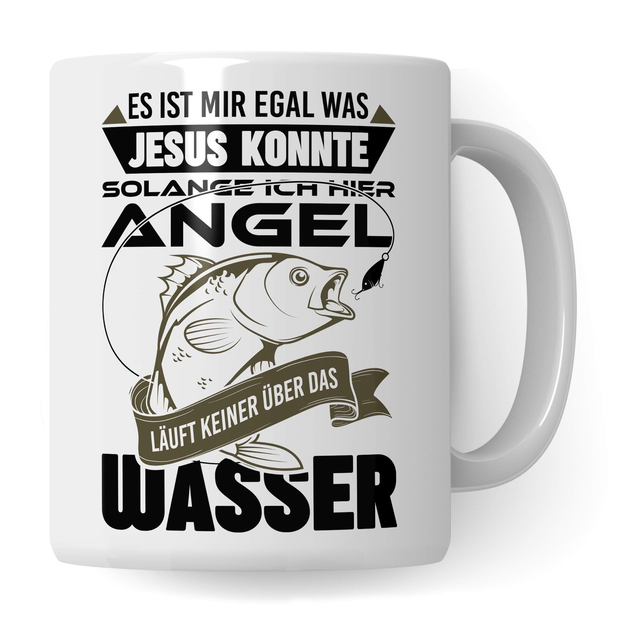 Pagma Druck Tasse Angler, Angeln Geschenk Deko, Fischer Becher Angel Fischerei Spruch Kaffeetasse, Angler Geschenke für Männer Kaffeebecher, Angelrute Fisch Motiv