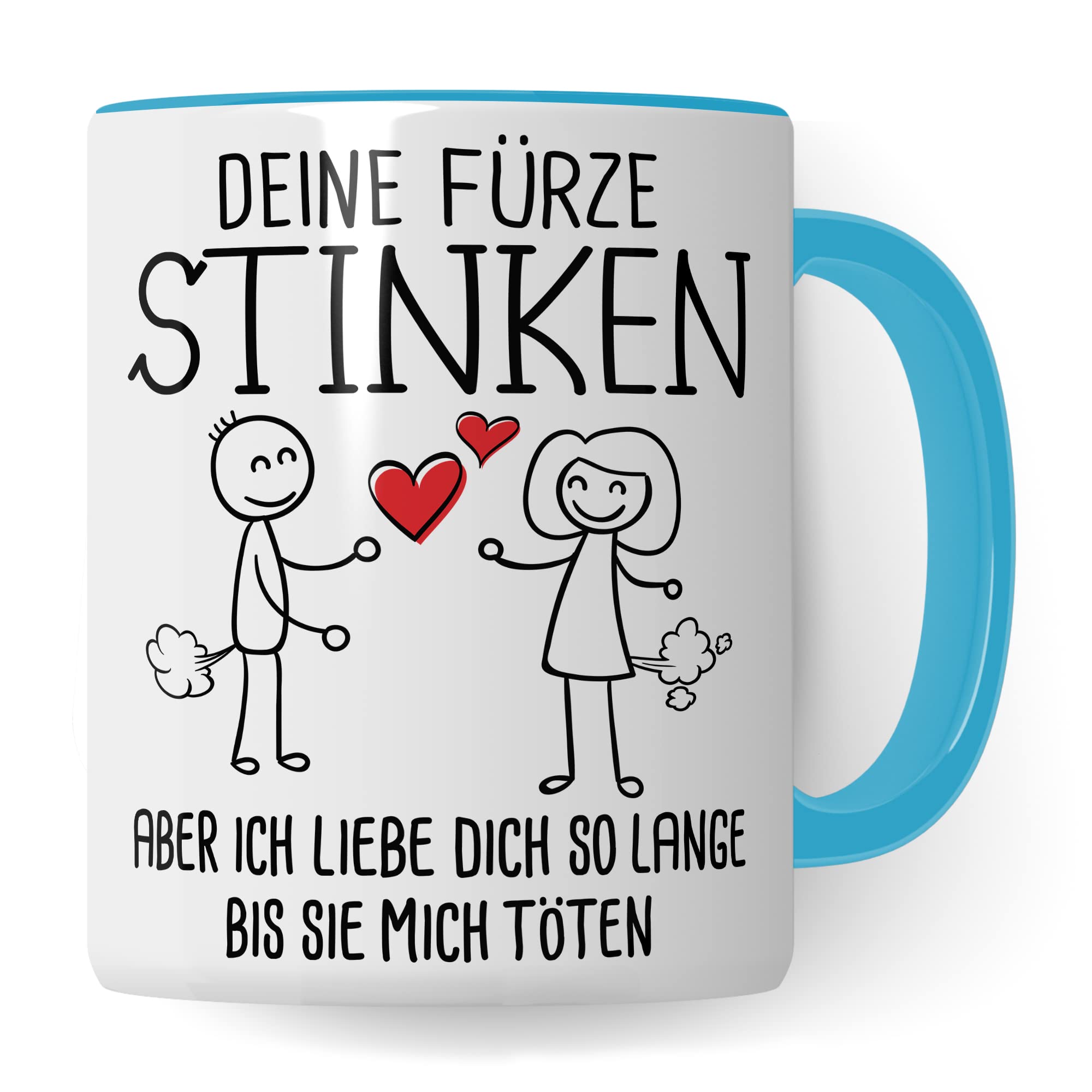 Tasse Fürze Geschenk, Deine Fürze stinken aber ich liebe dich solange bis sie mich töten Geschenkidee Ehemann Freund Partner Kaffee-Becher Kaffeetasse Tasse mit Spruch lustig