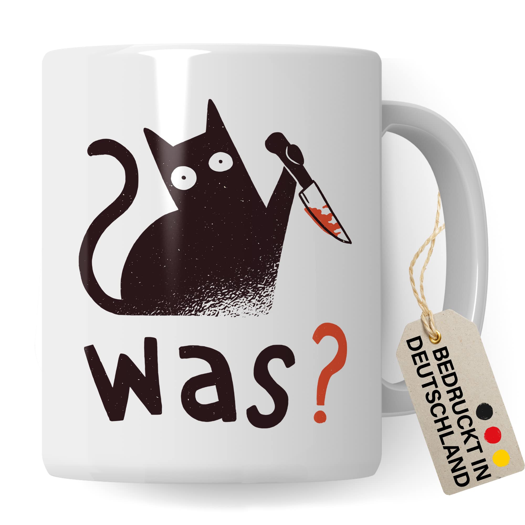 Tasse Katzen-Motiv, schwarzer Humor Geschenk Katzenliebhaber, sarkastisches Katzen-Tasse Motiv, Geschenk Kollegen, lustige Katze Kater Katzenfreund Büro-Tasse Sarkasmus