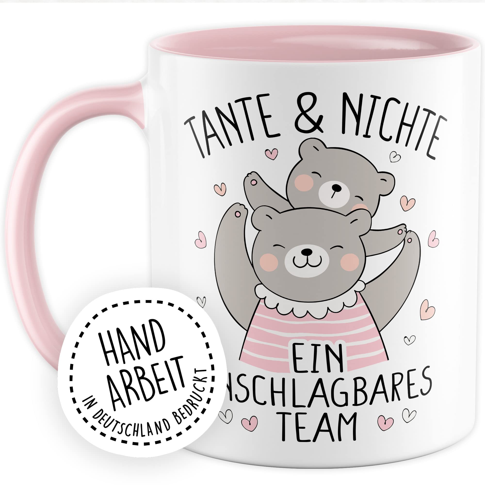 Tante Tasse Geschenk, Tante & Nichte ein unschlagbares Team Geschenkidee Kaffee-Becher Kaffeetasse Tasse mit Spruch lustig Tante Nichte Familie Patentante