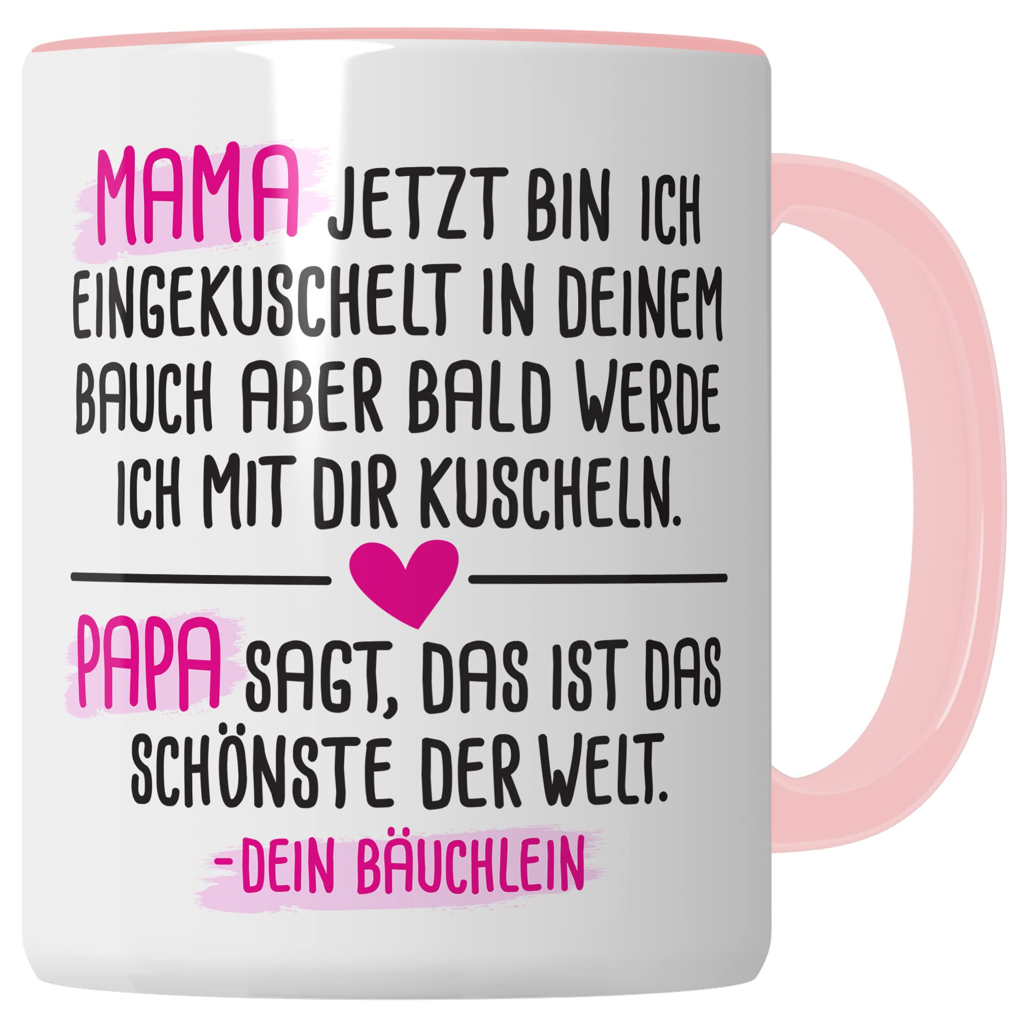 Tasse für Mama / Papa mit "dein Bäuchlein" Motiv - Geschenk für werdende Mütter & Väter