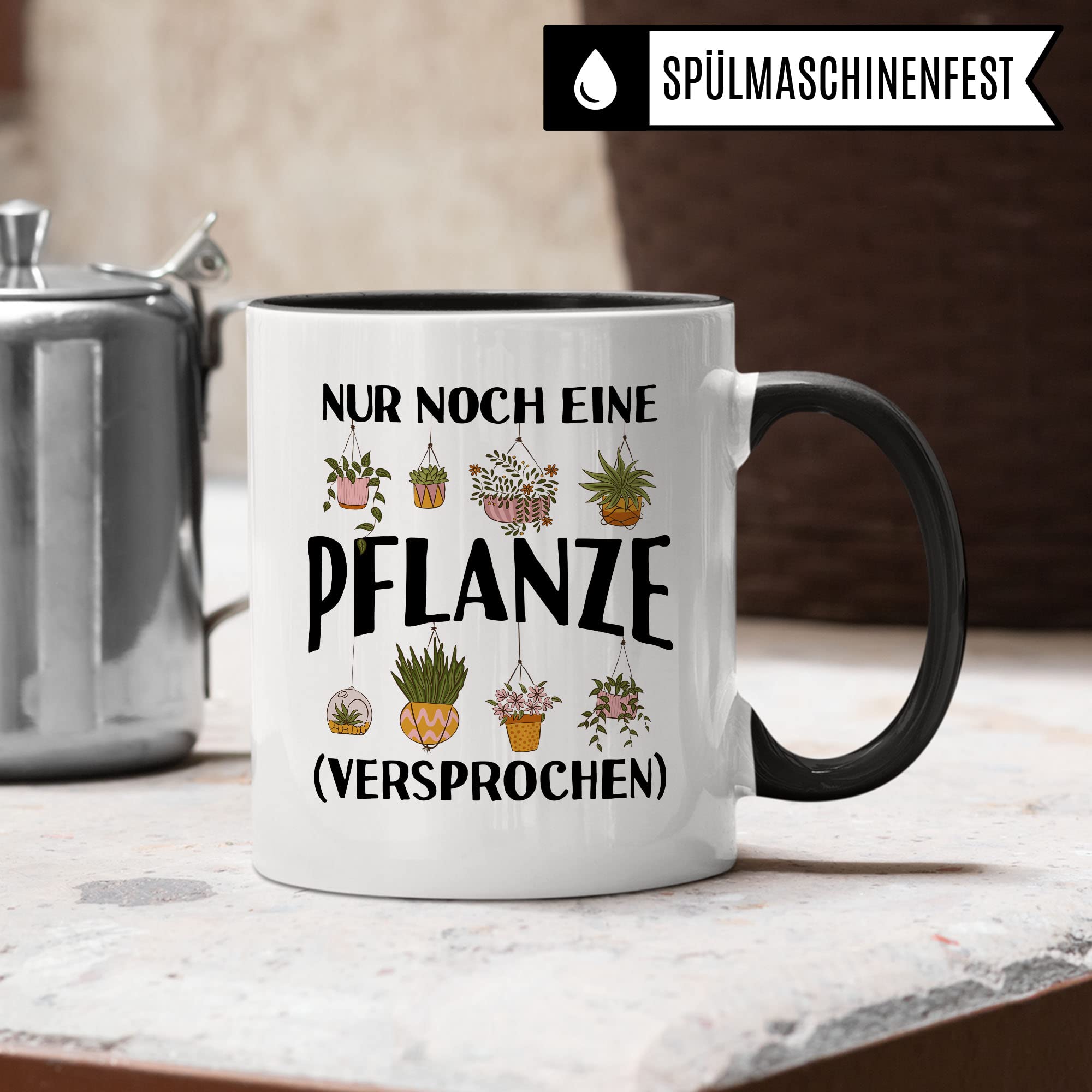 Tasse Garten-liebhaber, Nur noch eine Pflanze versprochen Spruch, Geschenk Garten-Motiv Kaffeetasse Hobby-Gärtner Hobby-Gärtnerin, Pflanzen-Motiv Pflanzenliebhaber Plants grüner Daumen Tassen