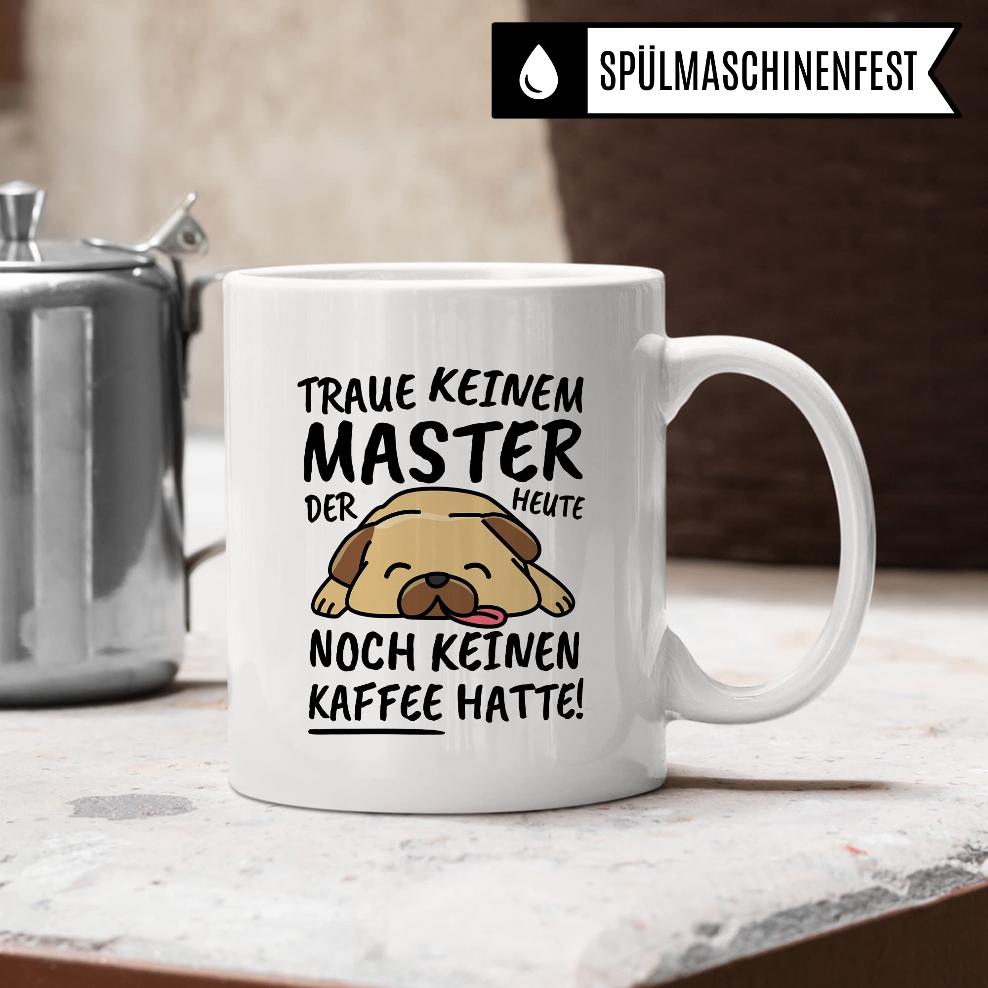 Tasse Master lustig Master Geschenk Beruf Spruch Kaffeebecher Master Geschenkidee Mastertitel Masterarbeit Masterstudium Kaffee-Tasse Teetasse Becher