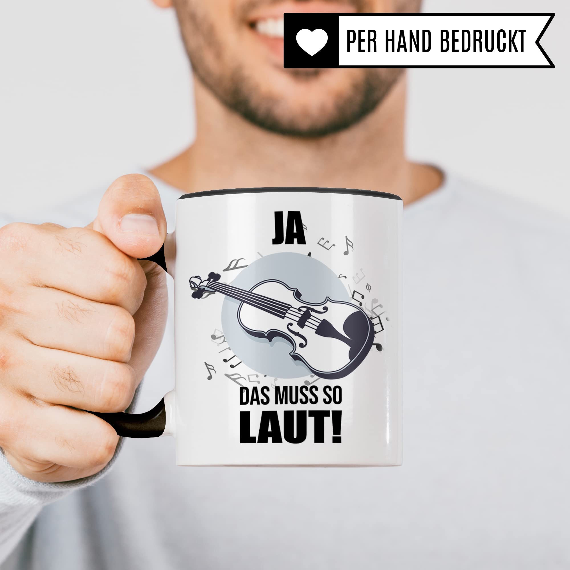 Geige Tasse - Musik Geschenk für Violinist Violinistin - Kaffeetasse Violine Geiger Geigerin Musiker Geigenspieler - Instrument Geschenkideen Becher Orcherster Spruch Kaffeebecher