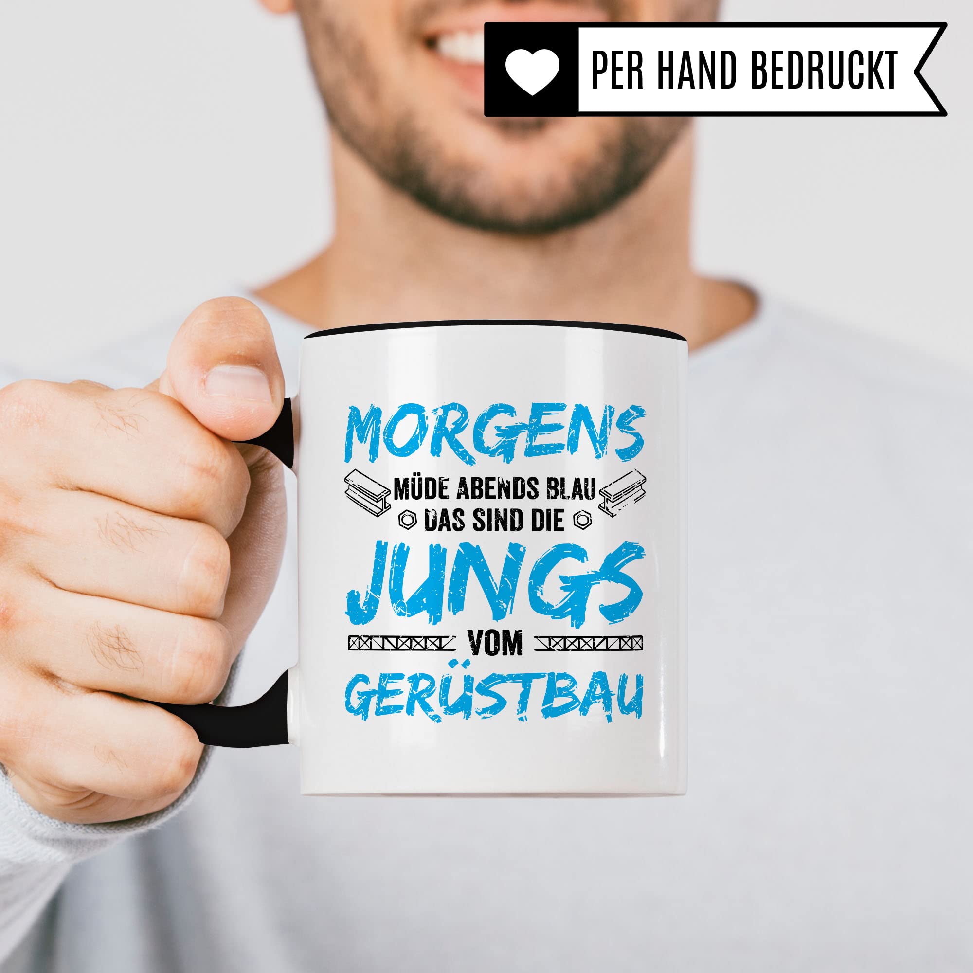 Gerüstbau Tasse Geschenkidee Bau Kaffeetasse Humor Witz Geschenk für Gerüstbauer Kaffeebecher Bauarbeiter Becher