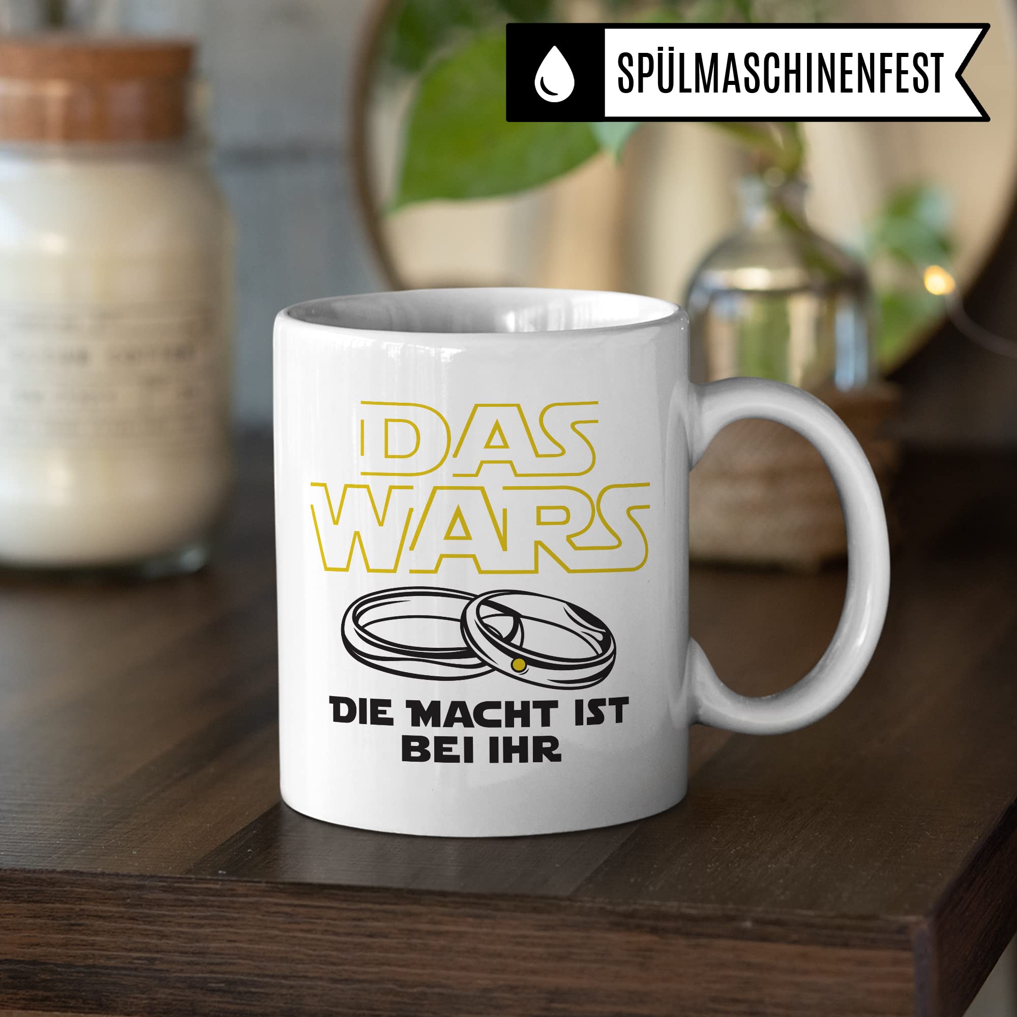 Tasse Ehemann lustig mit Spruch Geschenk Hochzeit Kaffeetasse Kaffee-Becher Hochzeits-Paar Geschenkidee Trauung Hochzeitsgeschenk Brautpaar Verlobungsgeschenk schwarzer Humor