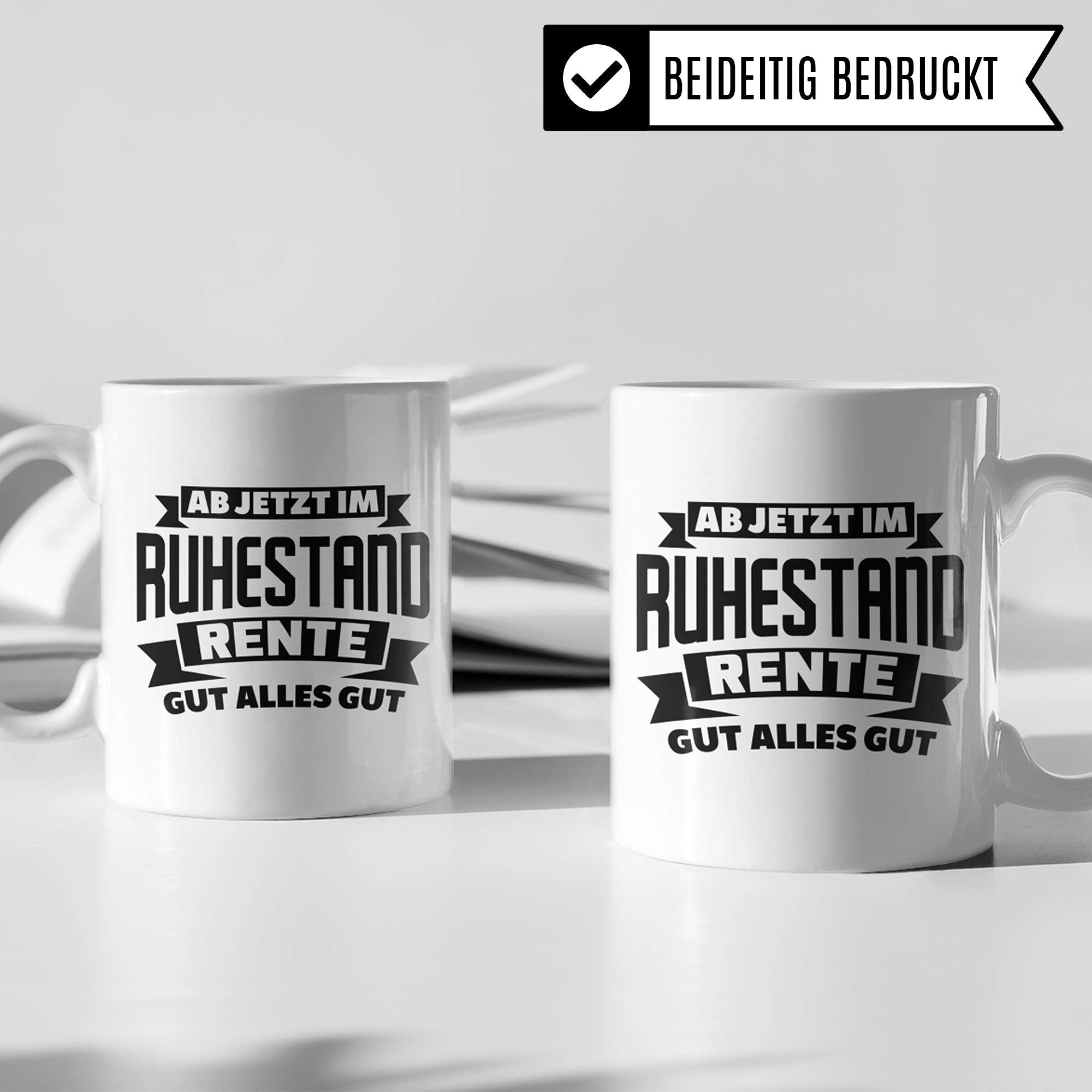 Pagma Druck Ruhestand Tasse, Renteneintritt Geschenk Kaffeetasse, Kaffeebecher Rentenbeginn Pension Rentnerin Spruch, Rentner Geschenke für die Rente Becher Mann & Frau