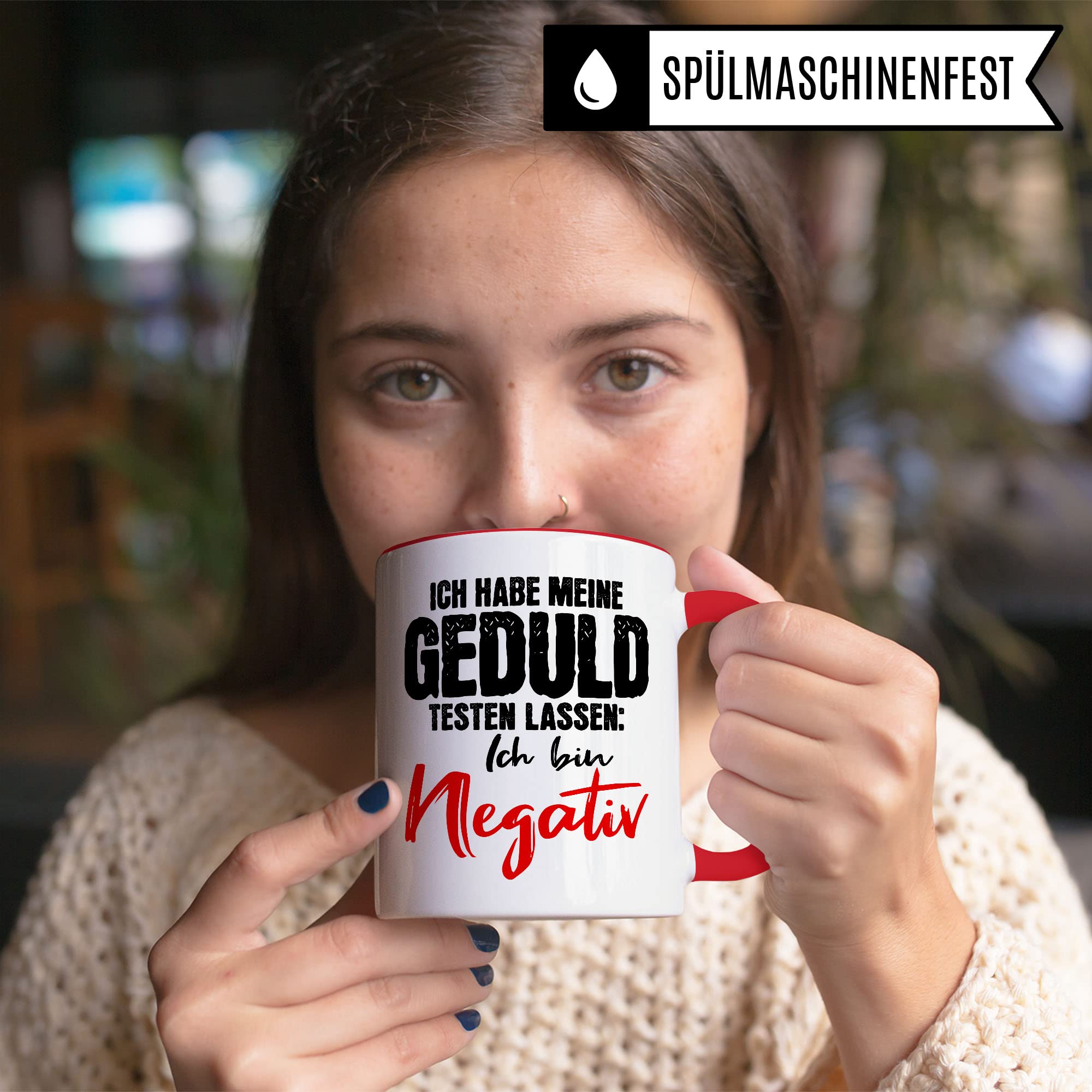 Tasse lustig: Ich habe meine Geduld testen lassen Ich bin negativ, Lustige Tasse mit Spruch, Geschenk Lehrer Kollegen Arbeiter Büro lustig, Tasse Sarkasmus sarkastische Spruch Tasse Witz