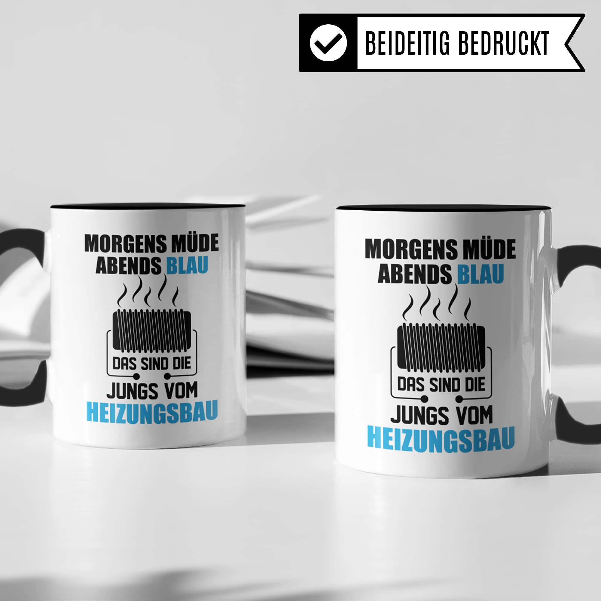 Heizungsbau Tasse, Geschenk für Installateur & Heizungsbauer, Becher Heizungsinstallateur Geschenkidee, Kaffeetasse Zentralheizungsbauer Anlagenmechaniker Beruf Kaffeebecher