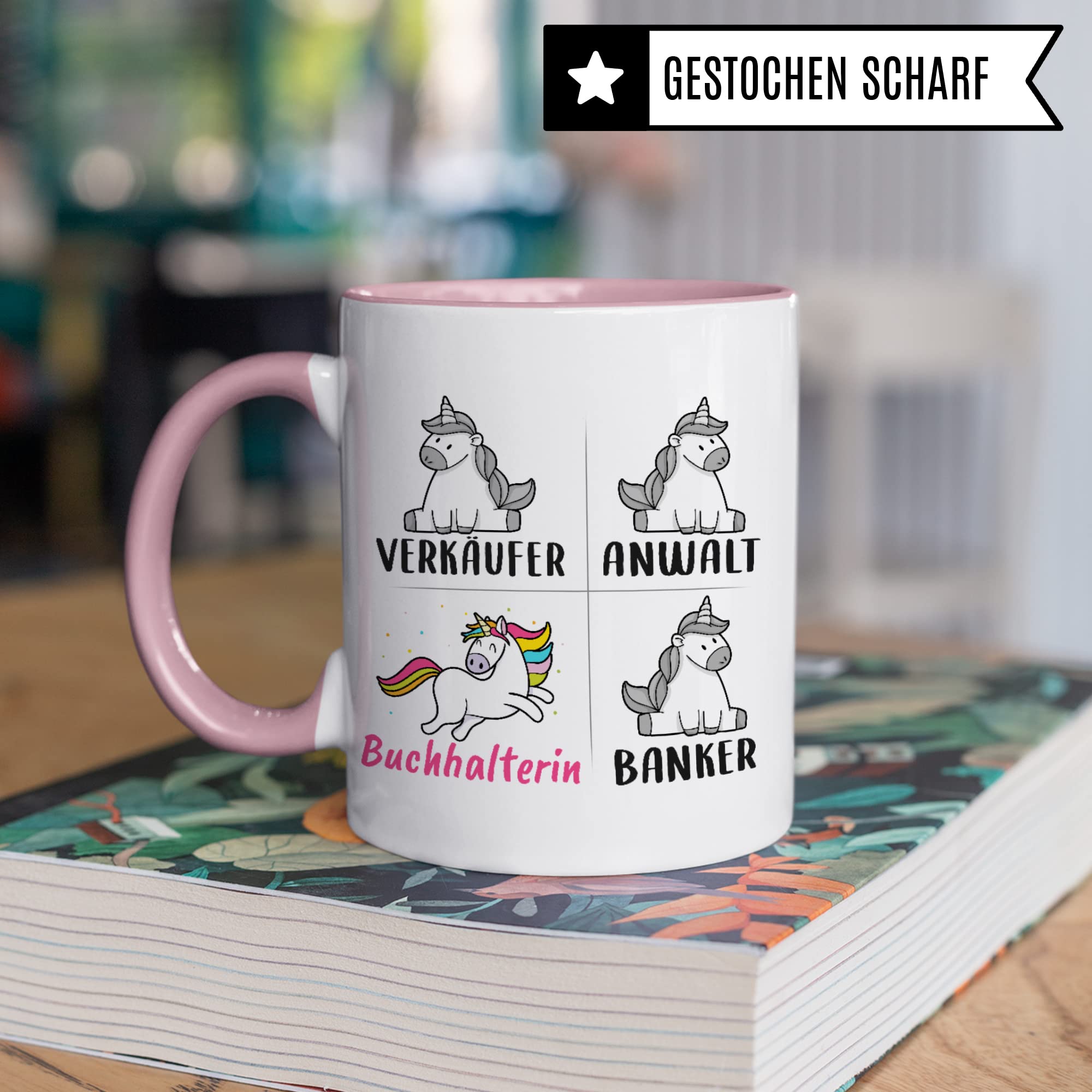 Tasse Buchhalterin lustig, Buchhalterin Geschenk, Spruch Buchhaltung Kaffeebecher Geschenkidee, Kaffeetasse Beruf Buchführer Einhorn Frauen Teetasse Bilanzbuchhalterin Becher