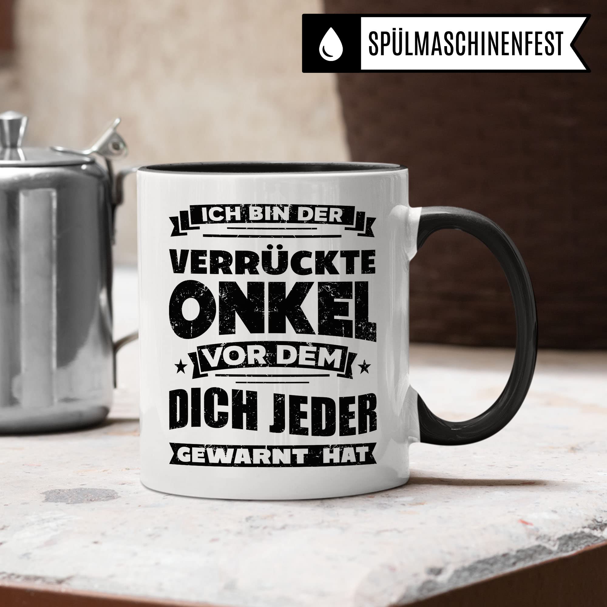 Onkel Tasse Geschenkidee Kaffeetasse Humor Witz Geschenk für Patenonkel Kaffeebecher Familie Becher