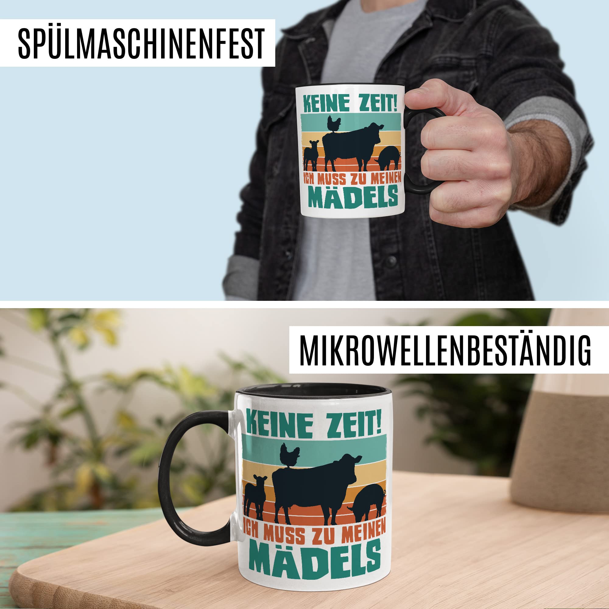 Kühe Tasse mit Spruch lustig Kuh Kaffeetasse Mädels Bäuerin Kaffee-Becher Rinder Kuhstall Tasse Witz Tasse Humor Bauernfrau Bauernhof Tierhalter Tiere Landwirtschaft Landwirtin