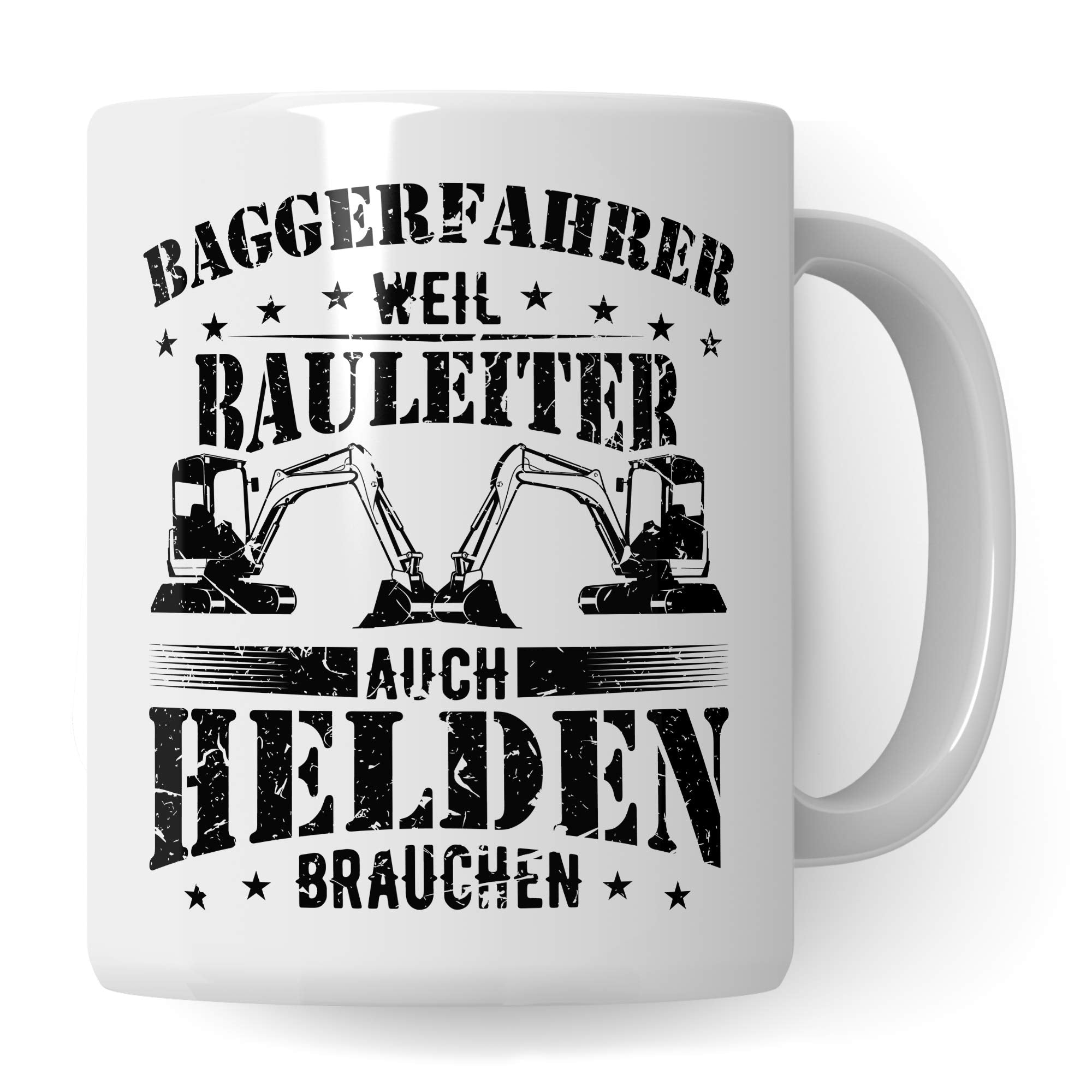 Pagma Druck Baggerfahrer Geschenk Becher, Bagger Tasse, Geschenkidee Baumaschinen Baggerführer Radladerfahrer, Kaffeetasse Baumaschinenführer Baumaschinist Kaffeebecher