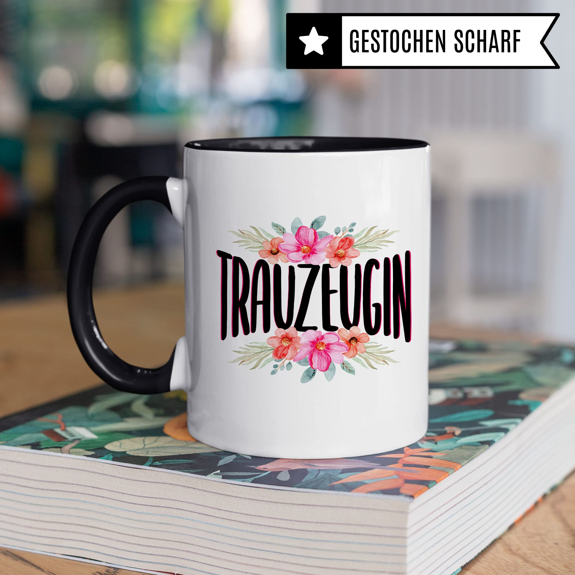 Trauzeugin fragen Tasse Geschenk Trauzeugin süßes Trauzeugin-Motiv schöne Geschenkidee Kaffeetasse Teebecher Hochzeit