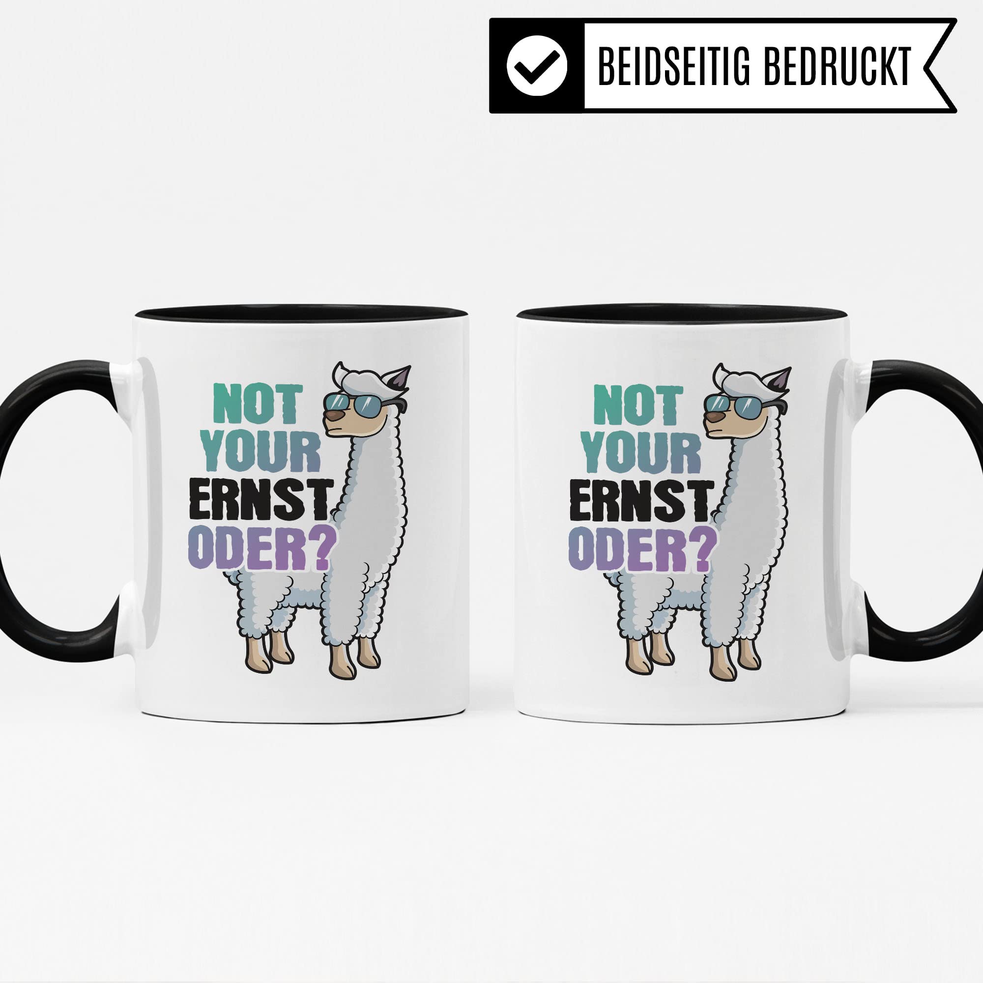 Tasse Alpaka-Motiv, Not your ernst oder? Spruch, Süßes Geschenk Alpakaliebhaber, süße Alpaka-Tasse Motiv Geschenkidee lustiger Spruch Beruf Freund Freundin Kollegen Kaffeetasse