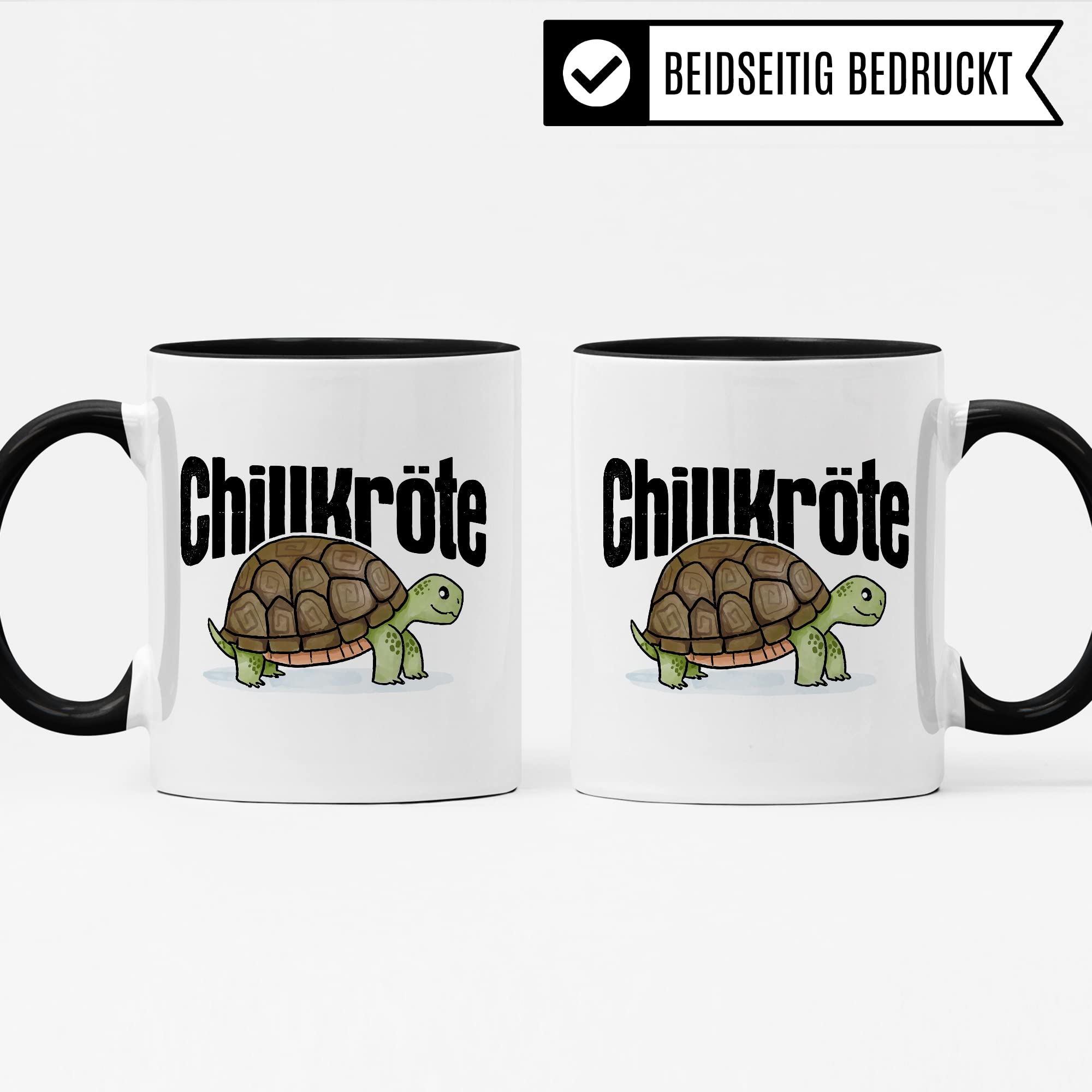 Chillkröte Tasse lustige Kaffeetasse mit Spruch Kaffee-Becher witzig Schildkröte Teetasse Humor Faulpelz Tasse