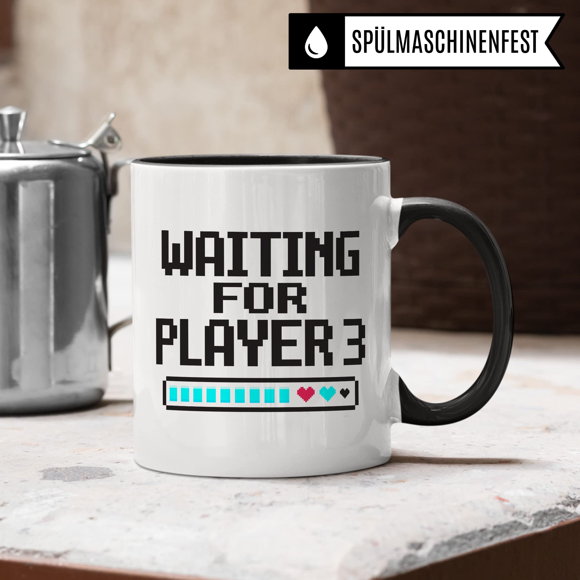 Schwangerschaft Tasse, Waiting for Player 3, Geschenk werdende Eltern, schöner Spruch Geschenkidee werdender Vater werdende Mutter Kaffeetasse, Eltern Geschenk