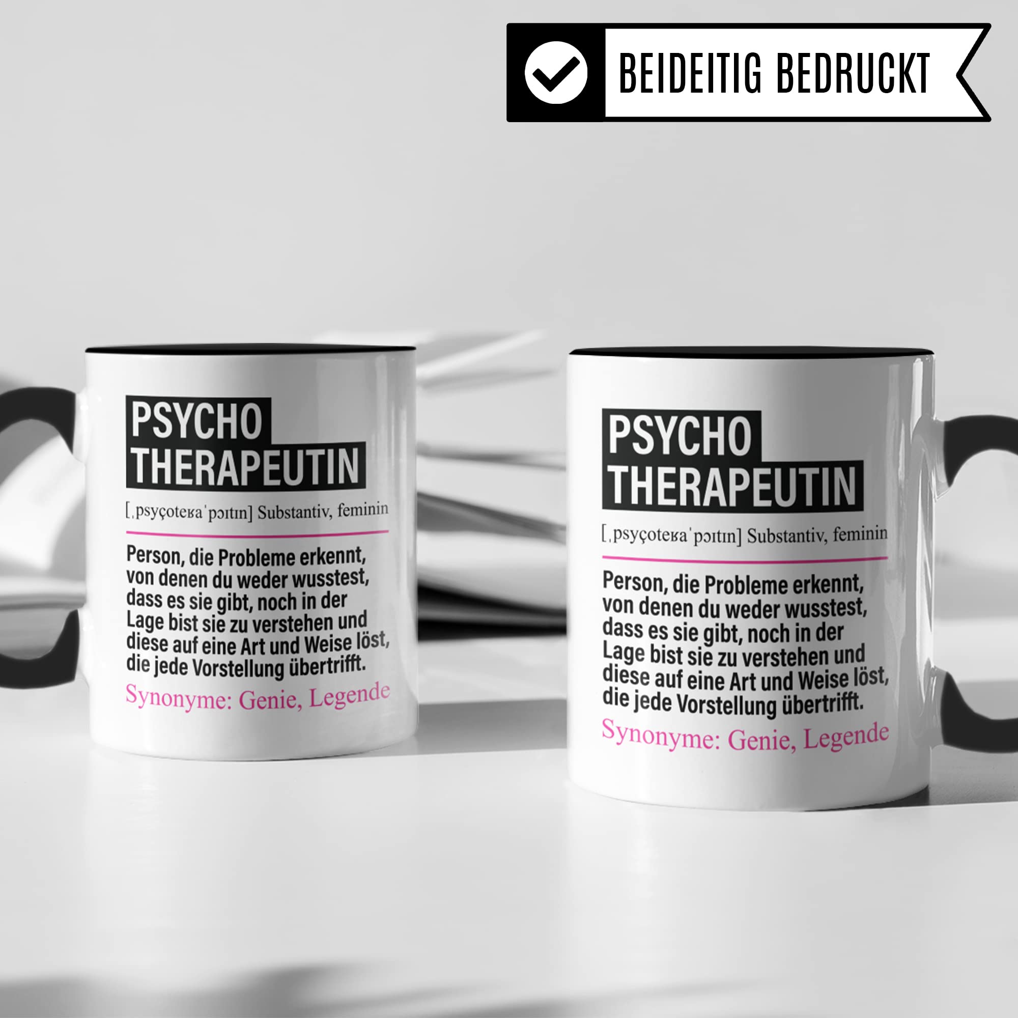 Tasse Psychotherapeutin lustig, Psychotherapeutin Geschenk Beruf, Spruch Kaffeebecher Psychotherapeut Geschenkidee, Beruf Psychotherapie Kaffee-Tasse Teetasse Becher