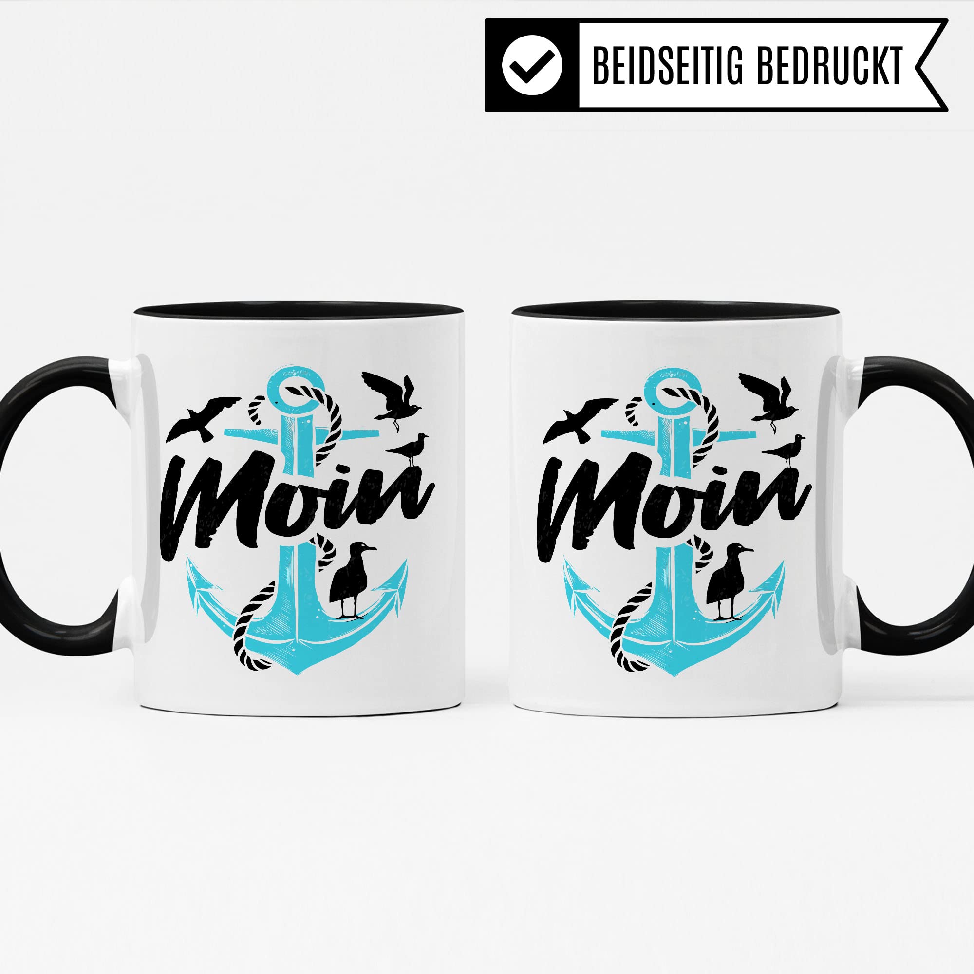 Moin Tasse Geschenkidee Morgen Kaffeetasse Geschenk für Norddeutsche Kaffeebecher Nordsee Ostsee Becher