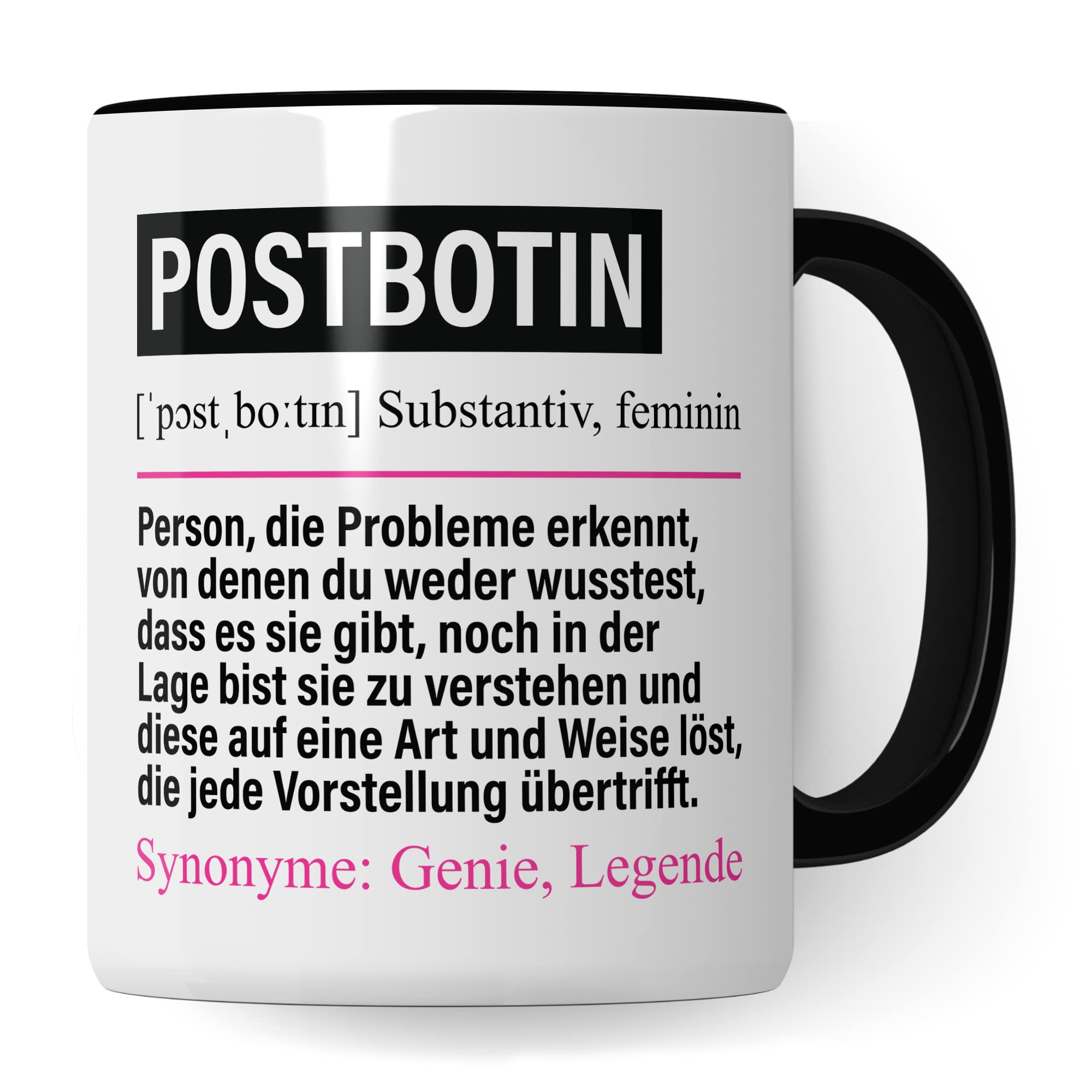 Tasse Postbotin lustig, Postbotin Geschenk Beruf, Spruch Kaffeebecher Postbotinnen Briefträgerin Geschenkidee, Beruf Post Paketbotin Kaffee-Tasse Teetasse Becher