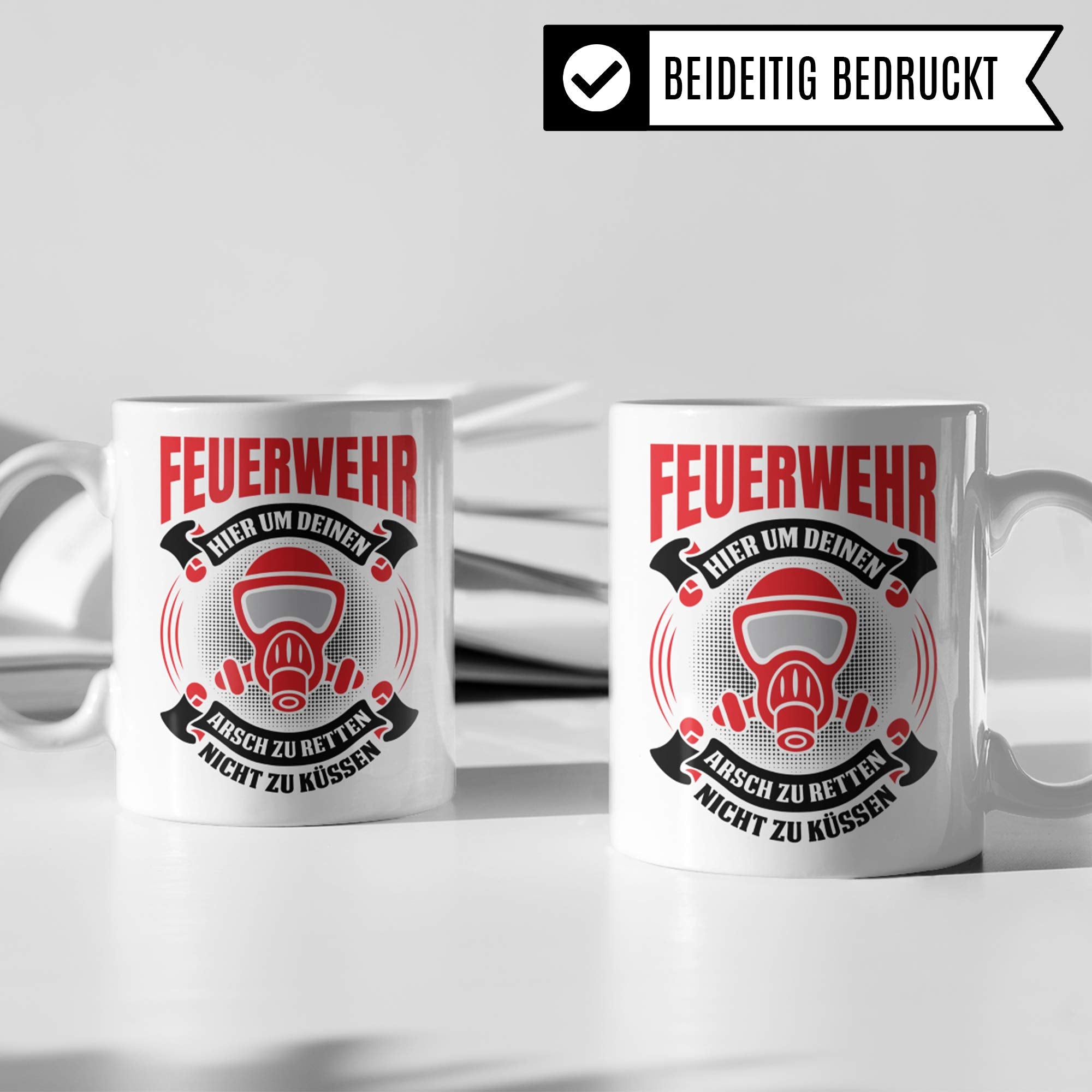 Pagma Druck Feuerwehr Tasse Geschenk, Feuerwehrmann Spruch Becher Geschenkidee, Kaffeetasse Freiwillige Feuerwehr (Weiß/Weiß)