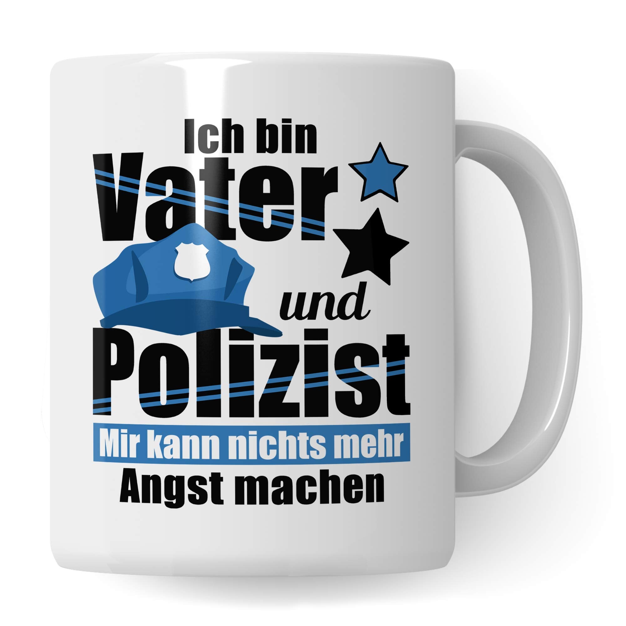 Tasse Polizei, Geschenk für Polizisten, Becher Polizist Vater Geschenkidee Kaffeetasse, Polizist Papa Vatertag Ausbildung Polizeibeamter Kaffeebecher lustig