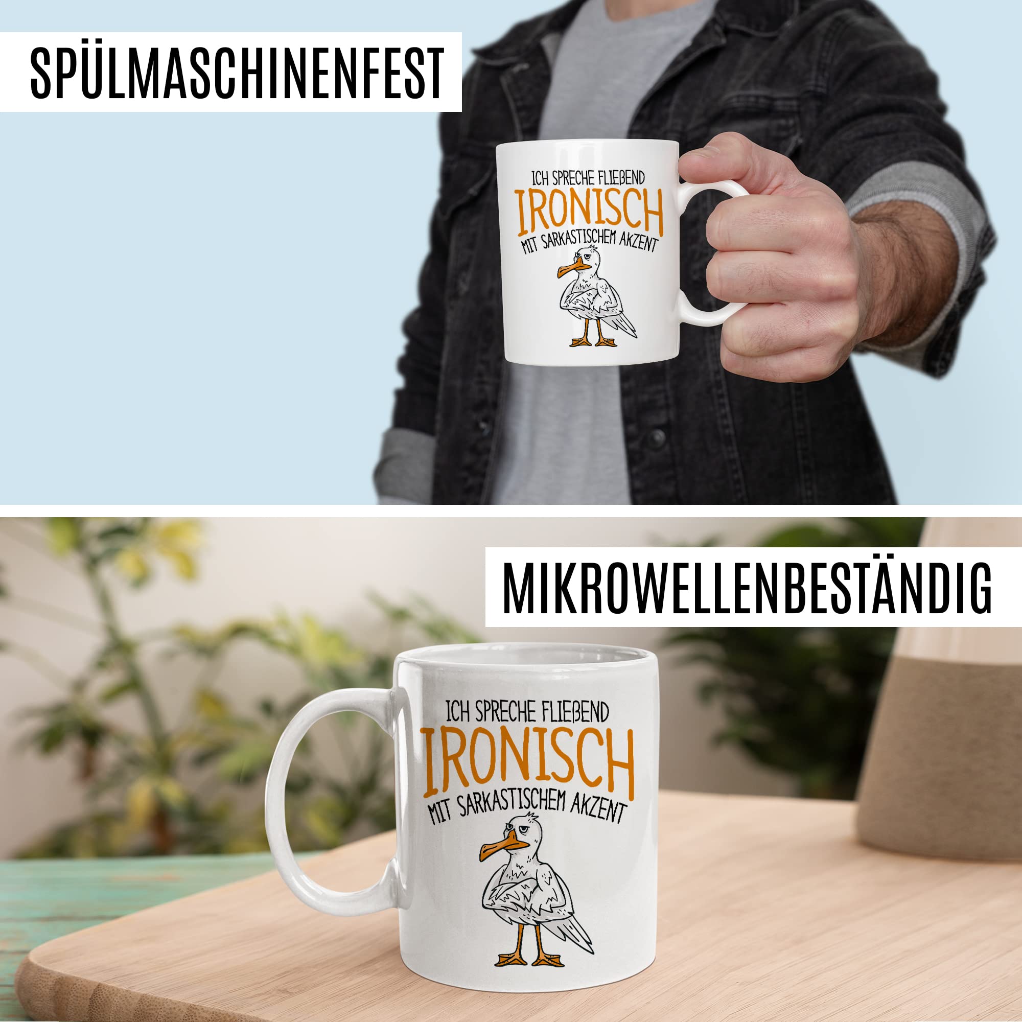 Tasse Sarkasmus Geschenk, Ich spreche fließend ironisch mit sarkastischem Akzent Geschenkidee Kaffee-Becher Kaffeetasse Ironie Sarkasmus Teetasse Witztasse Tasse mit Spruch lustig