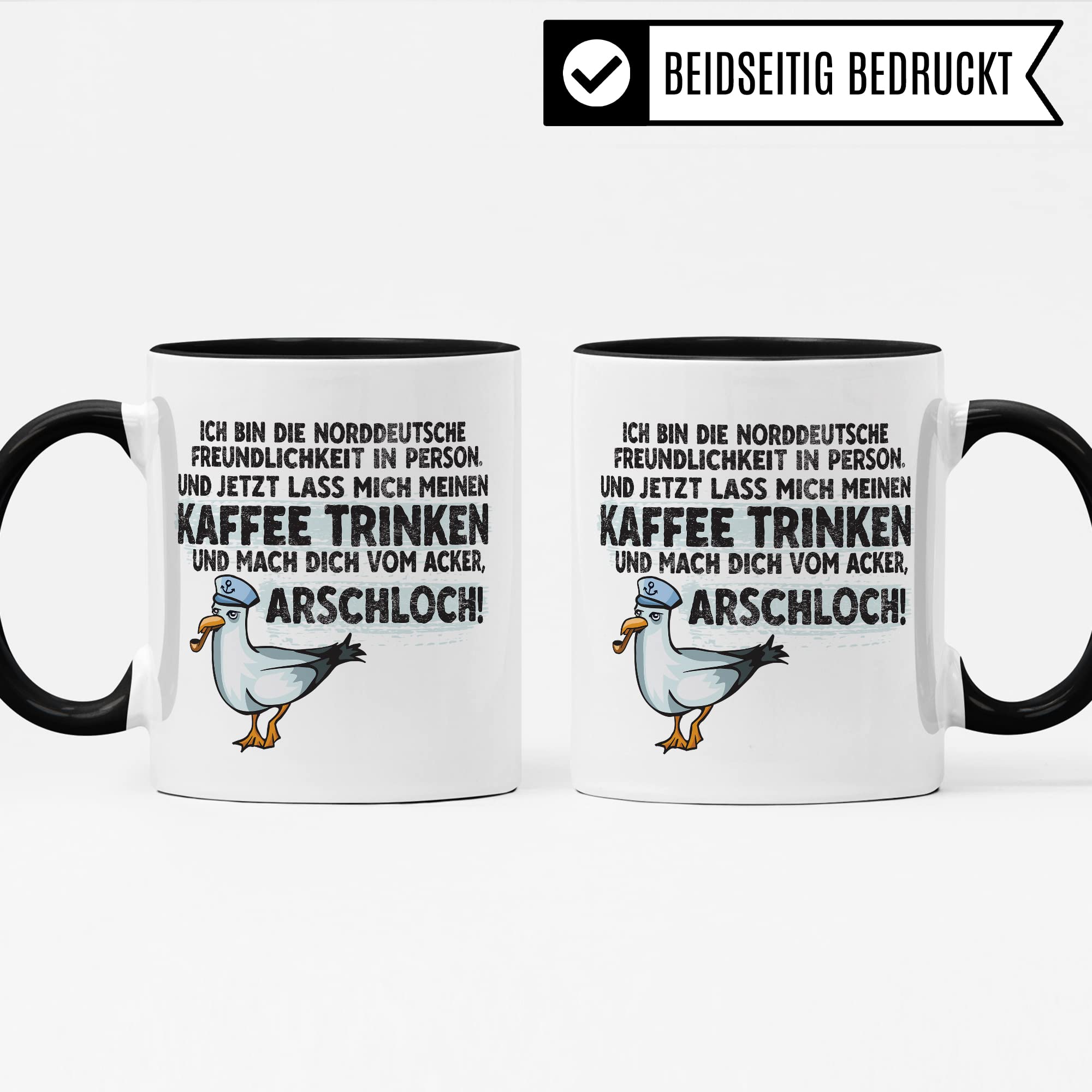 Moin Tasse Kaffee-Tasse Geschenkidee für Norddeutsche Norddeutschland Meer Nordsee Ostsee Kaffeebecher