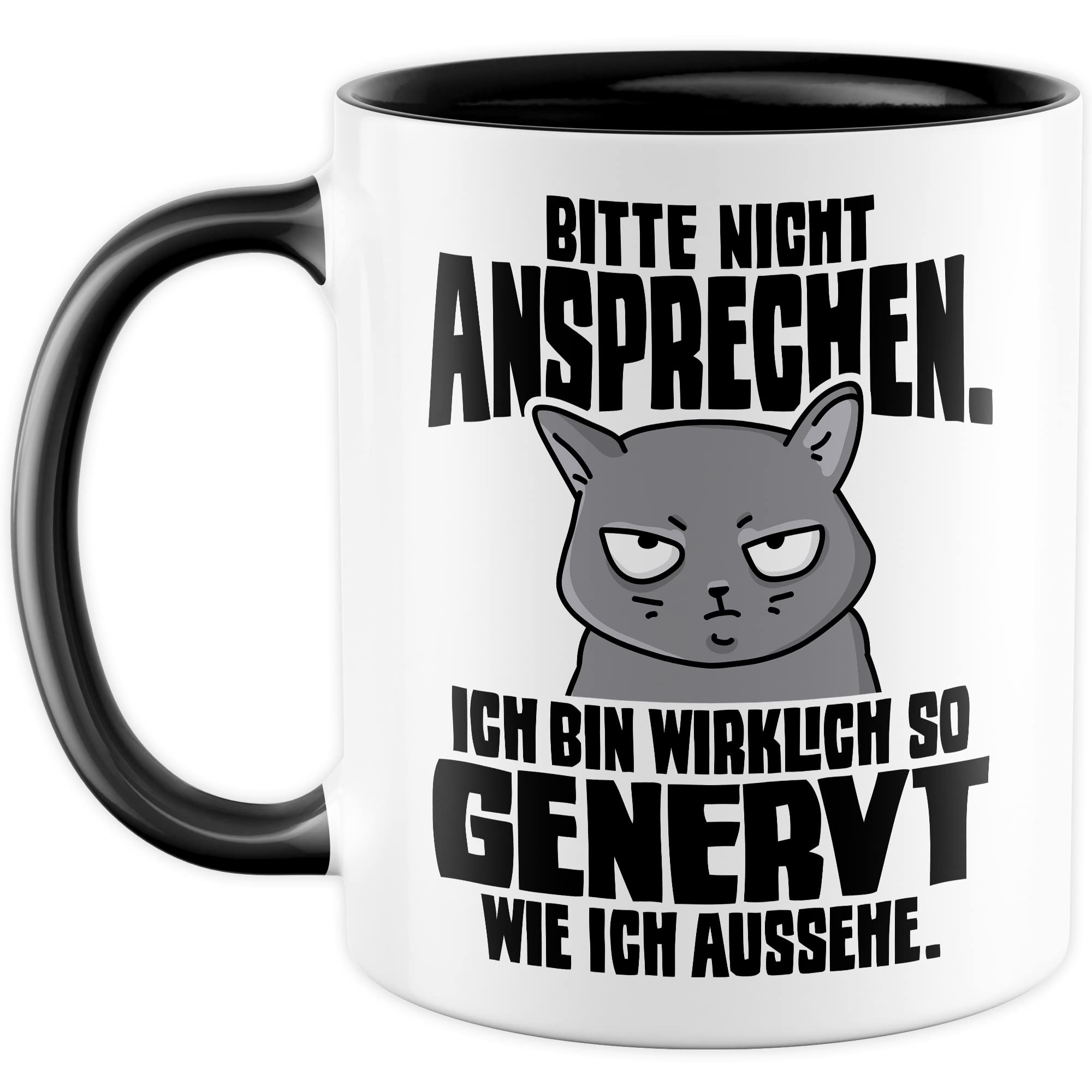 Lustige Tasse Spruch Kaffeetasse Sarkastisch Nicht ansprechen Kaffee-Becher Geschenk Büro Kollege Geschenkidee Kollegin Teetasse mit Motiv Humor