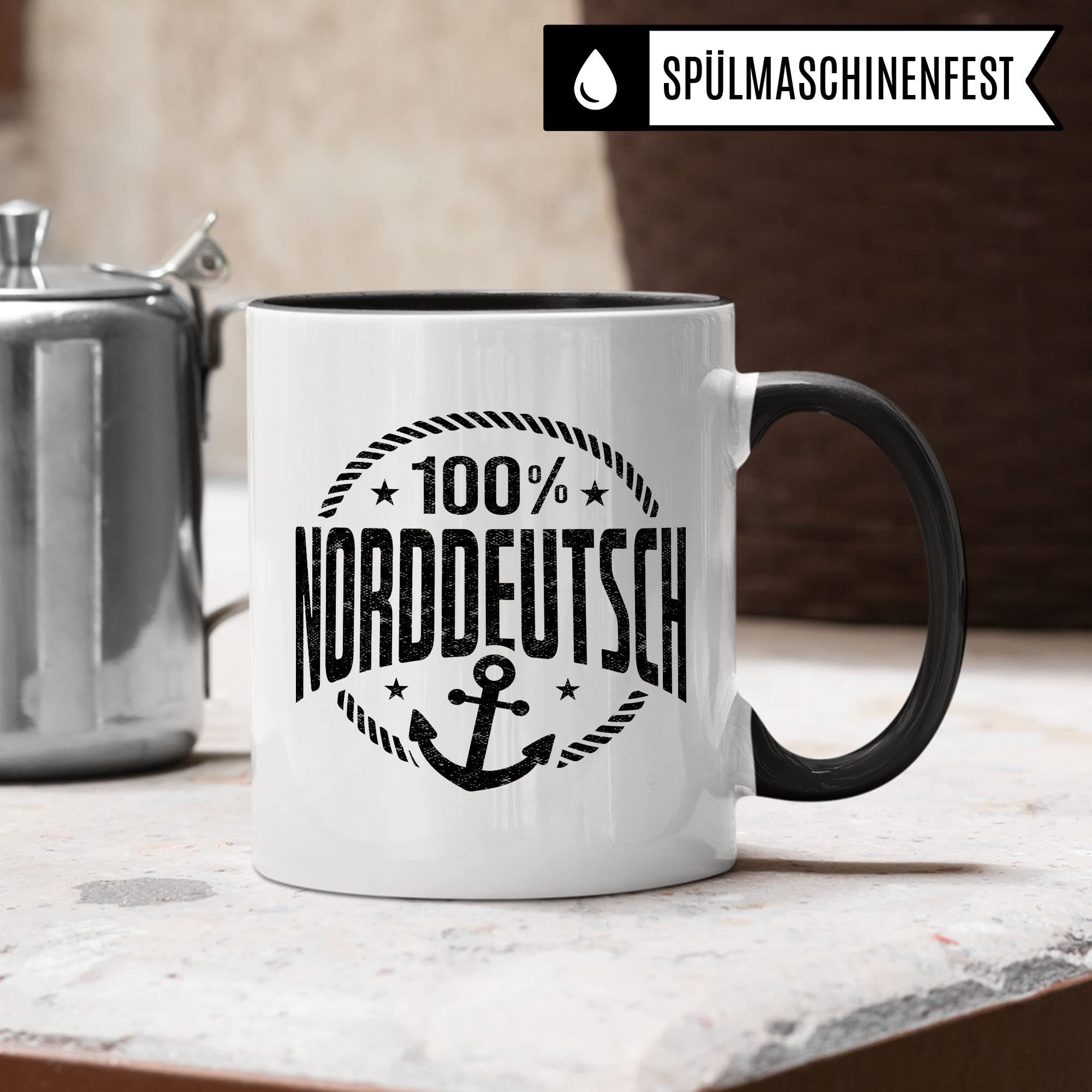 Norddeutsch Tasse Geschenkidee Heimat Kaffeetasse Humor Witz Geschenk für Norddeutsche Kaffeebecher Norddeutschland Becher