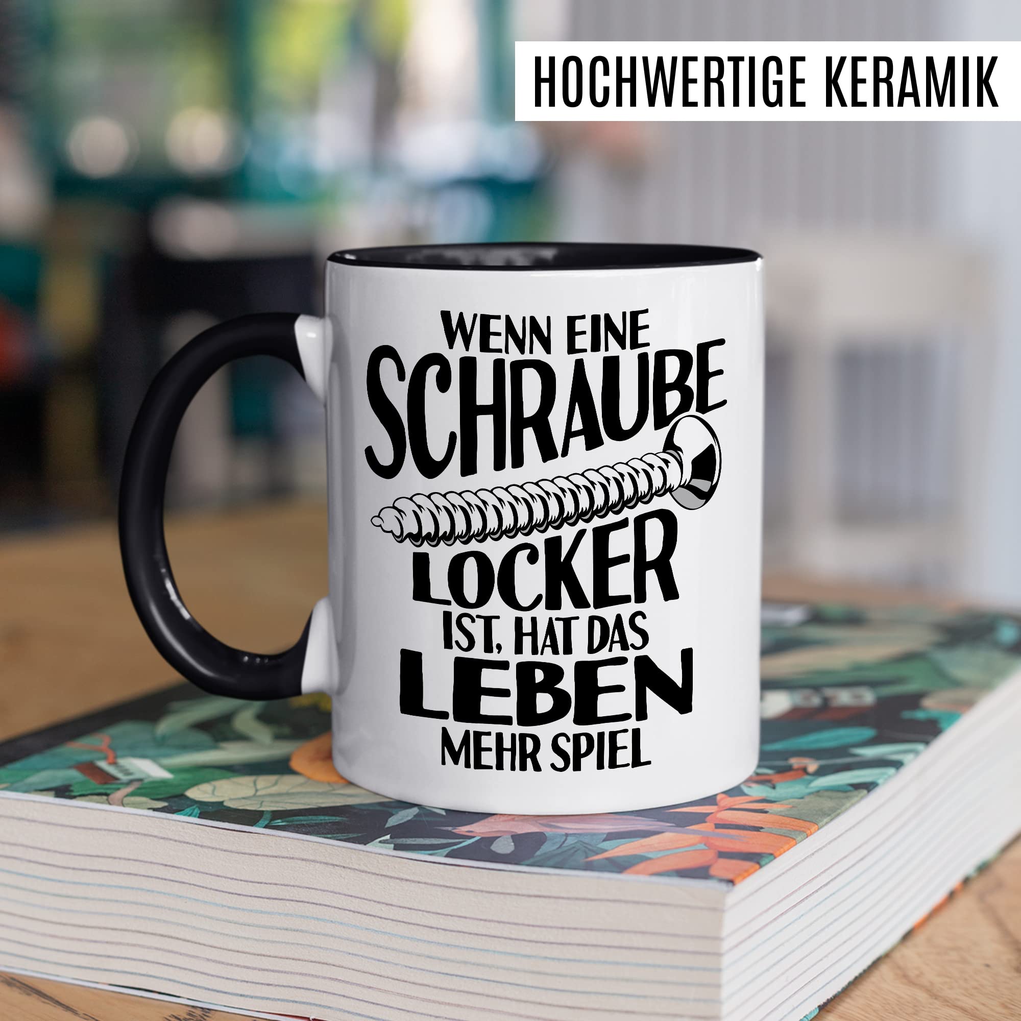 Handwerker Tasse Schrauben Kaffeetasse Mechatroniker Kaffee-Becher Schraube locker Männer Teetasse Geschenk Werkstadt Geschenkidee