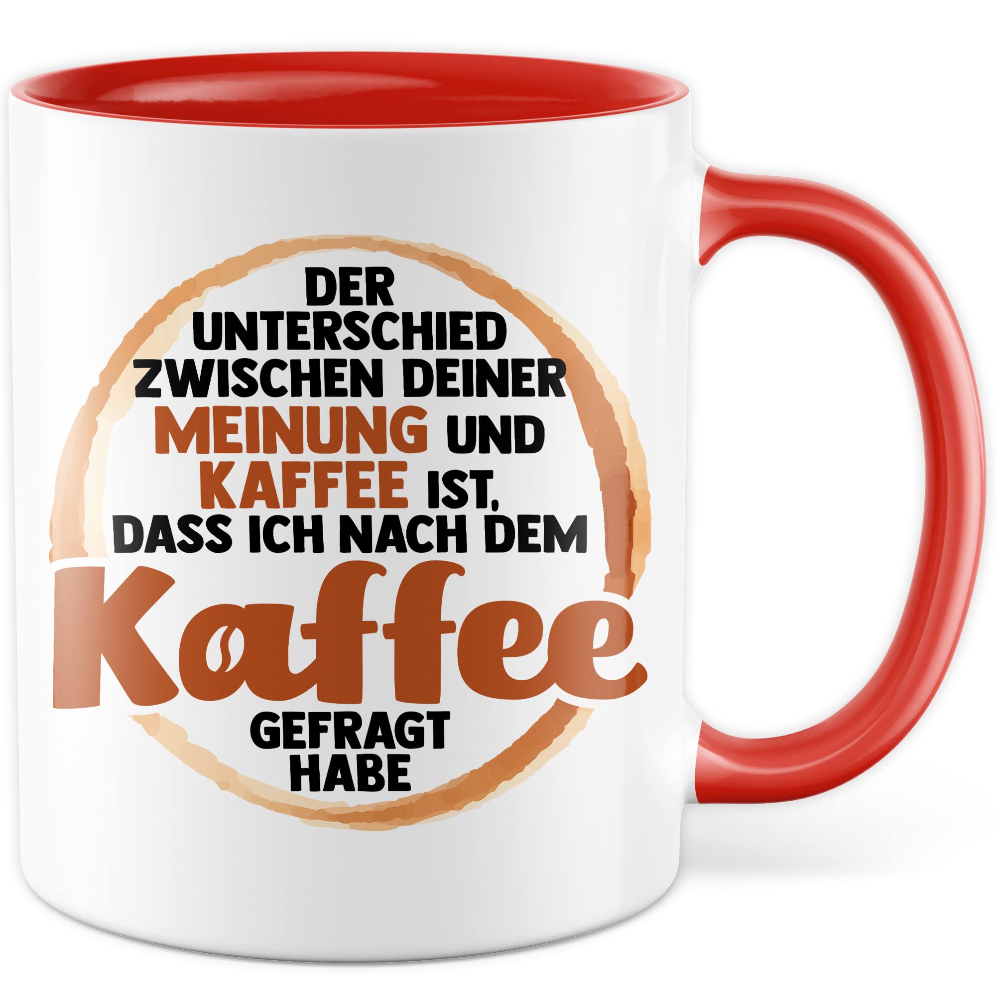 Tasse lustig Kaffeetasse mit Spruch Unterschied zwischen Kaffee und deiner Meinung Kaffee-Becher lustig Witz Teetasse Geschenk Humor Geschenkidee Sarkasmus Büro Zuhause